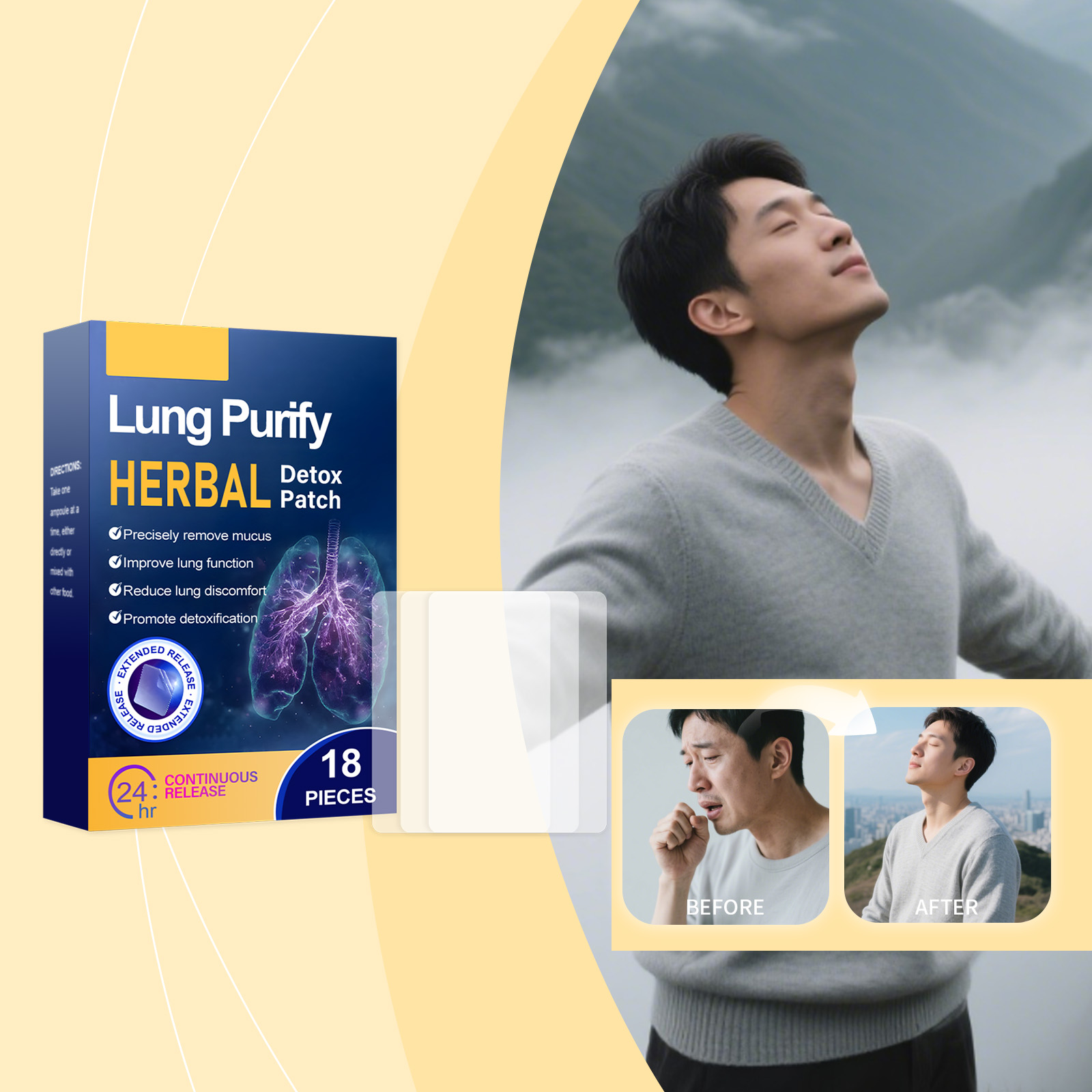 Herbal Body Care Patch Mild Protect Body Comfort Care Herbal Ingredient External Massage Nourishing Patch