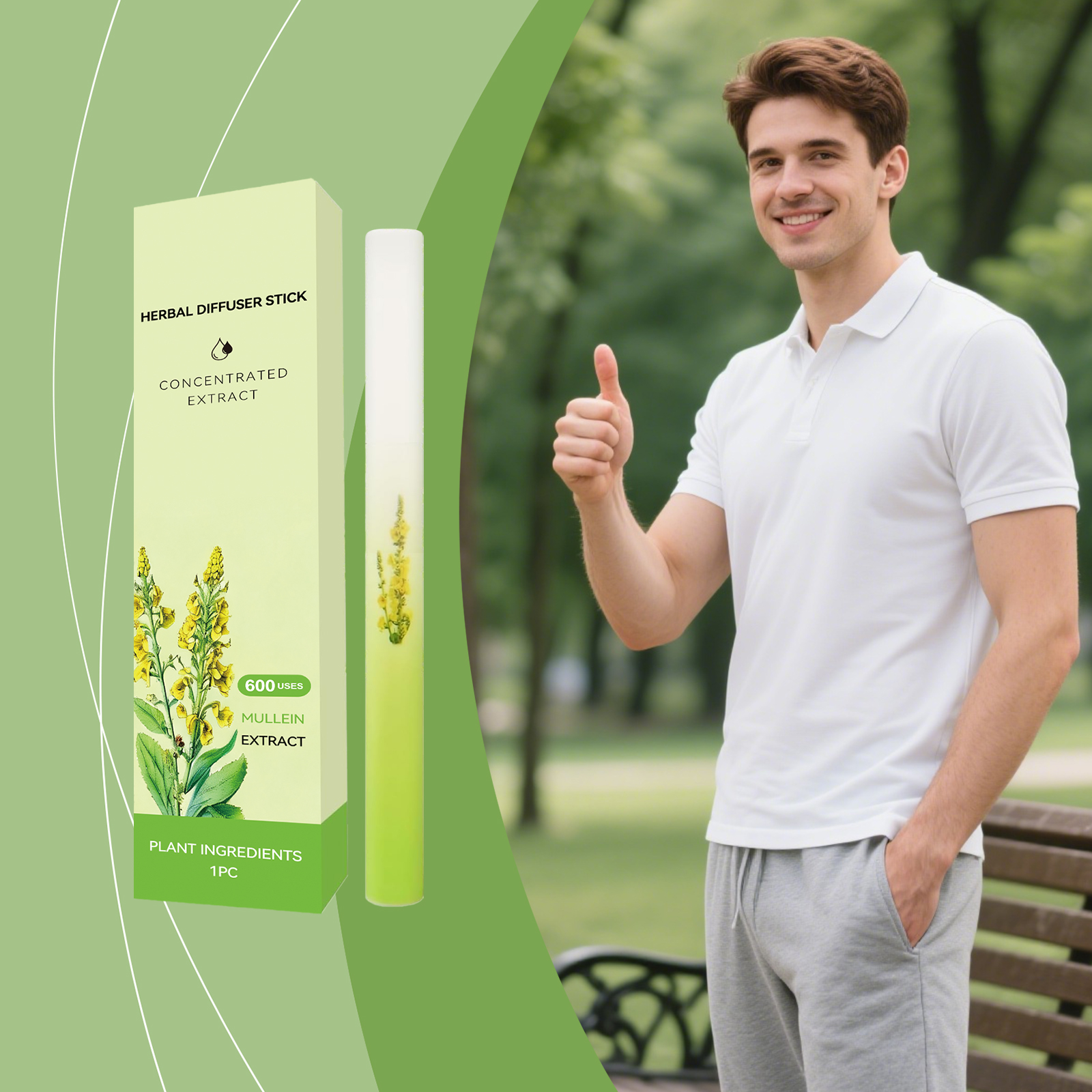 Mullein Cleansing Herbal Stick Mild Ingredients Moisturize Body Daily Portable Herbal Care Rod