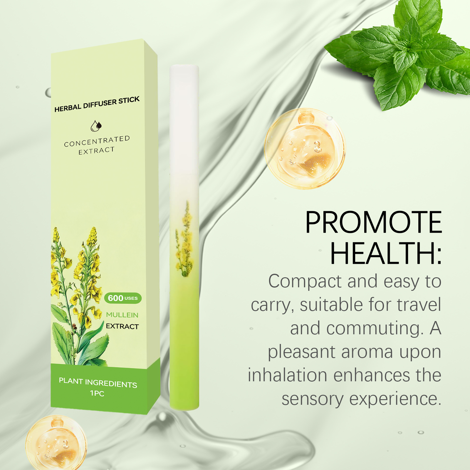 Mullein Cleansing Herbal Stick Mild Ingredients Moisturize Body Daily Portable Herbal Care Rod