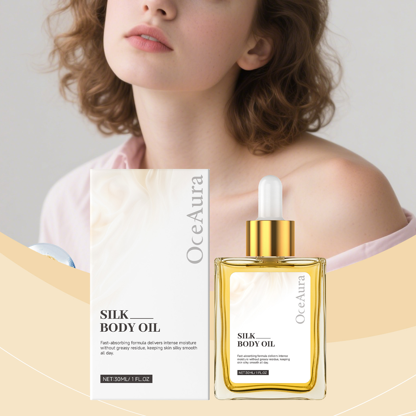 Silk Soft Body Essential Oil Fresh Moist Non Sticky Gentle Skin Easy Absorb