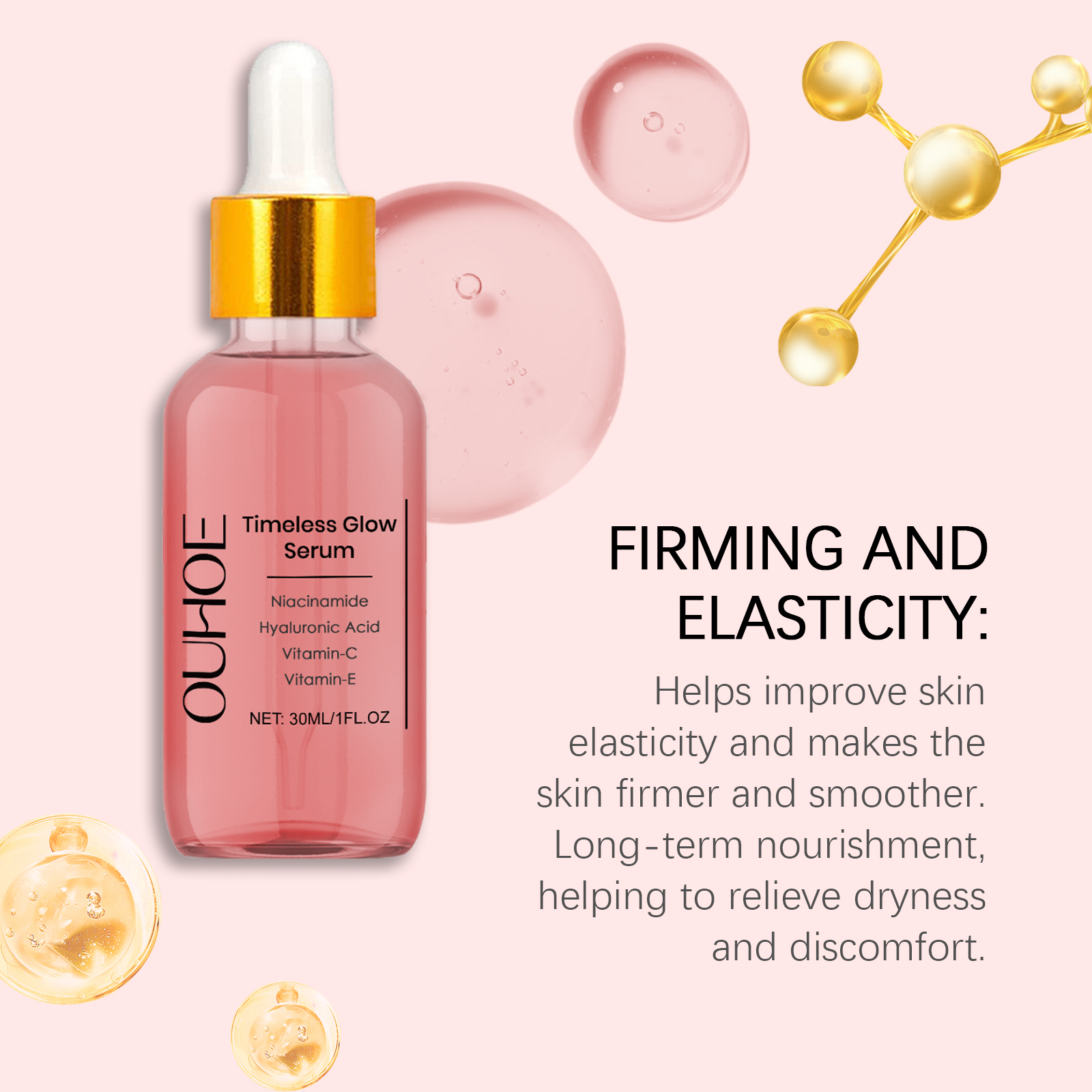 Hyaluronic Acid Firming Essence Liquid Hydrating Moisturizing Firming Reducing Fine Lines Softening Facial Skin Serum