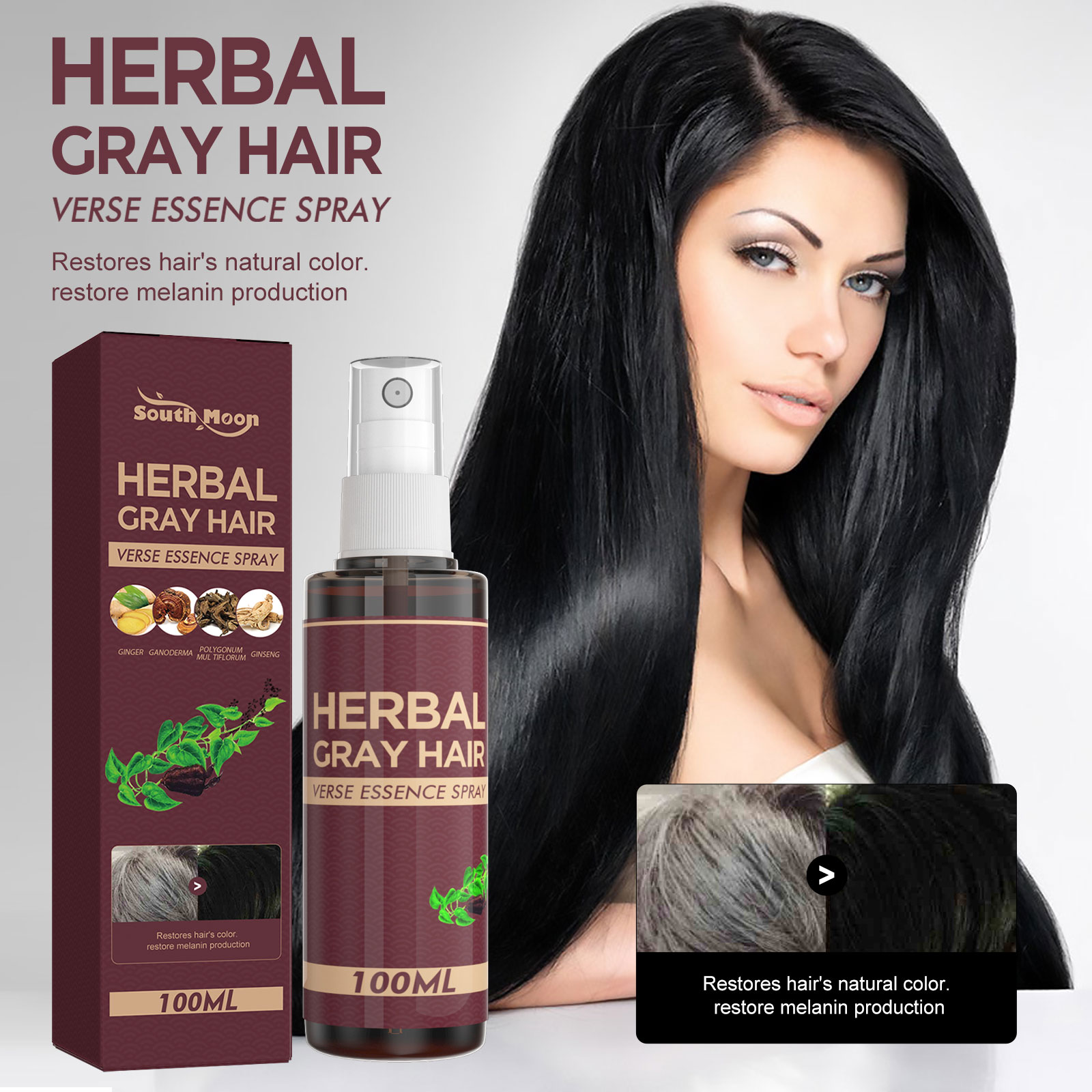 Herbal Hair Darkening Liquid Nourishing Scalp Root Care For Healthier Fuller Looking Hair Daily Treatment