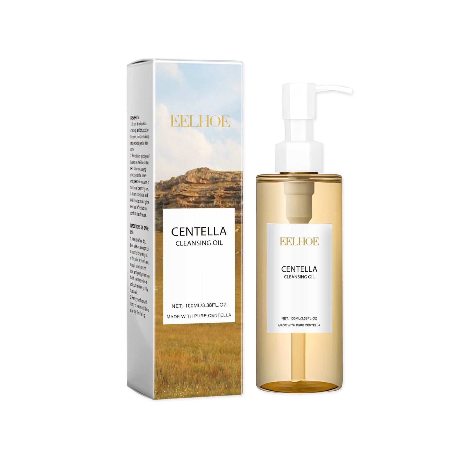 Centella Cleansing Oil Lightweight Gentle Makeup Remover For Face And Eyes Hydrating Non Greasy Daily Skincare