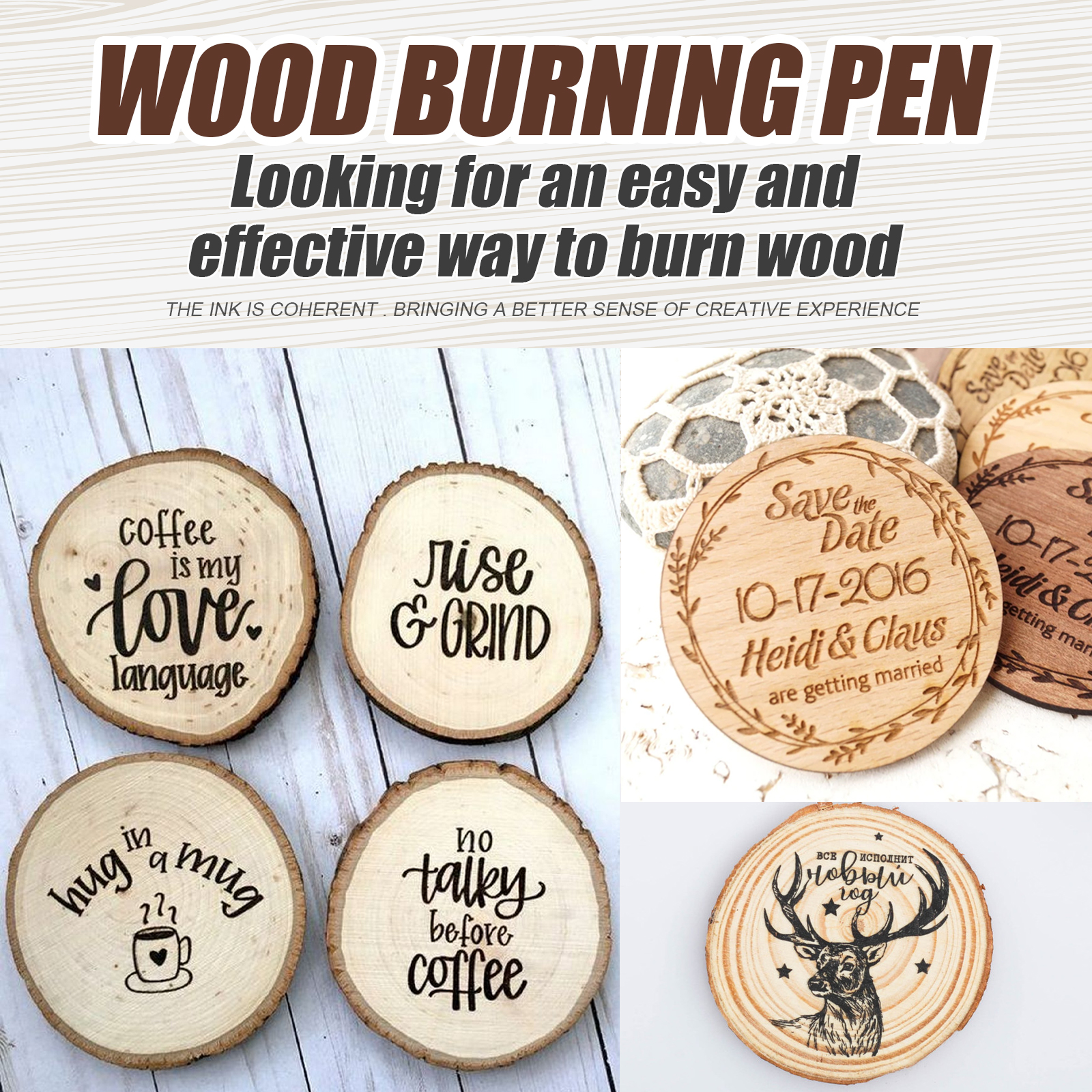Heat Sensitive Wood Burning Marker Pen For DIY Craft Woodworking Branding Iron Art Design 1 PCS