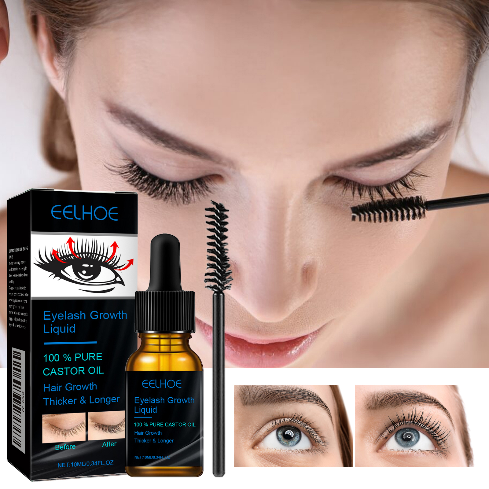 Castor Oil Eyelash Serum Nourishing Strengthening Conditioning For Natural Fuller Lashes Daily Beauty Care Routine 1 PCS