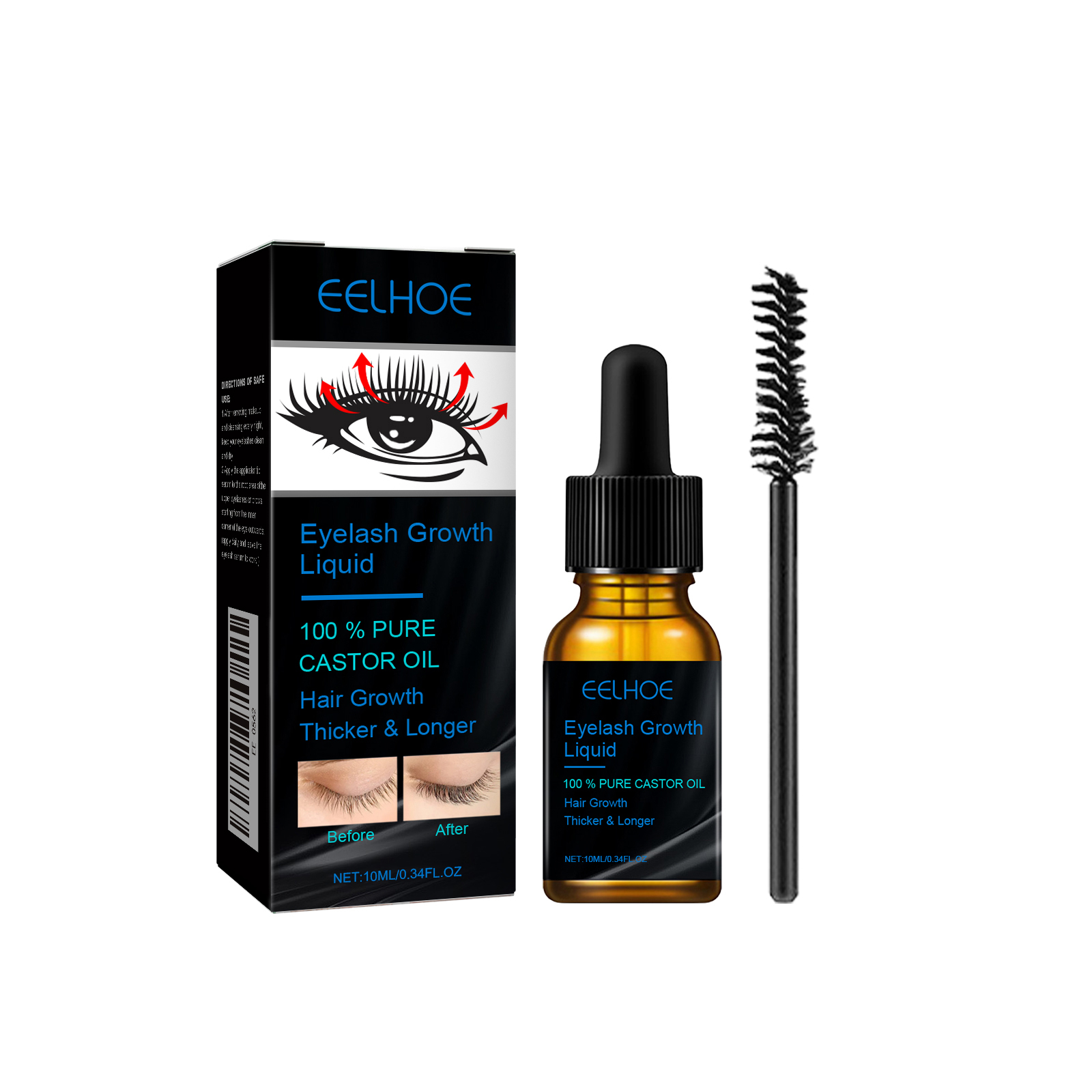 Castor Oil Eyelash Serum Nourishing Strengthening Conditioning For Natural Fuller Lashes Daily Beauty Care Routine 1 PCS