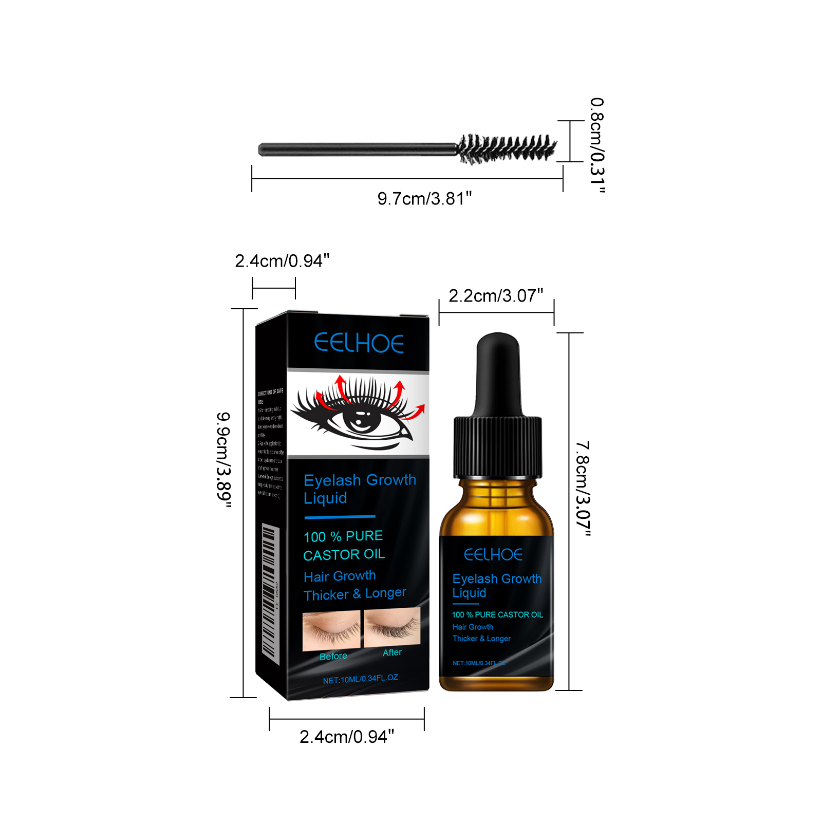 Castor Oil Eyelash Serum Nourishing Strengthening Conditioning For Natural Fuller Lashes Daily Beauty Care Routine 1 PCS
