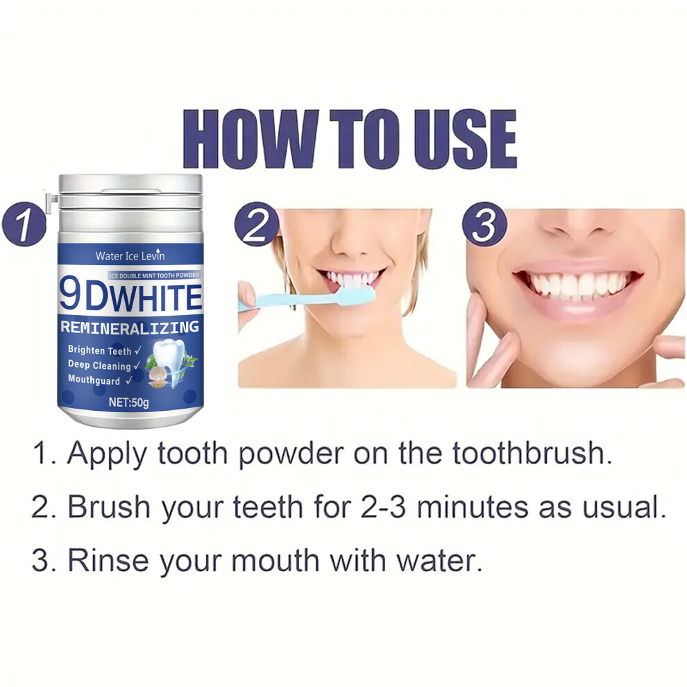 2X 9D White Remineralizing Hydroxyapatite Tooth Powder Hydroxyapatite Teeth Whitening Powder Tooth Stain Removal