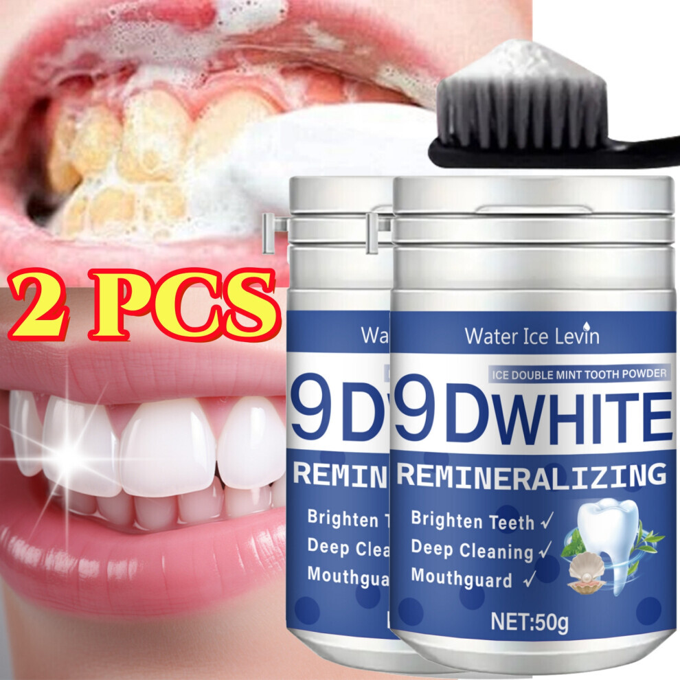 2X 9D White Remineralizing Hydroxyapatite Tooth Powder Hydroxyapatite Teeth Whitening Powder Tooth Stain Removal