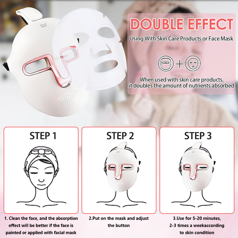 Wireless 7 Colors Face LED Mask Light Therapy Photon Facal Beauty Mask Skin Rejuvenation Anti Acne Repair Skin Tightening Anti Aging Skin Care