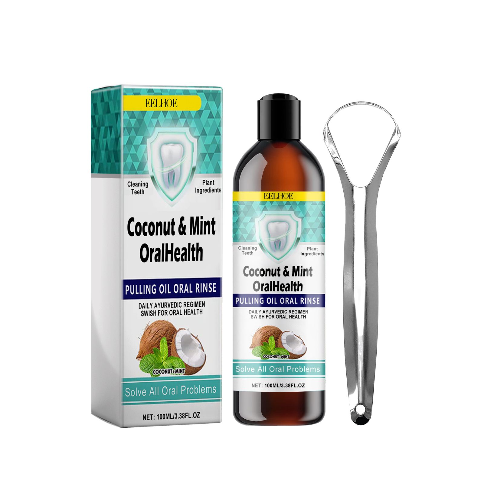 Coconut Oil Mouthwash Oral Rinse For Teeth Stain Removal Fresh Breath Gum Care Daily Hygiene