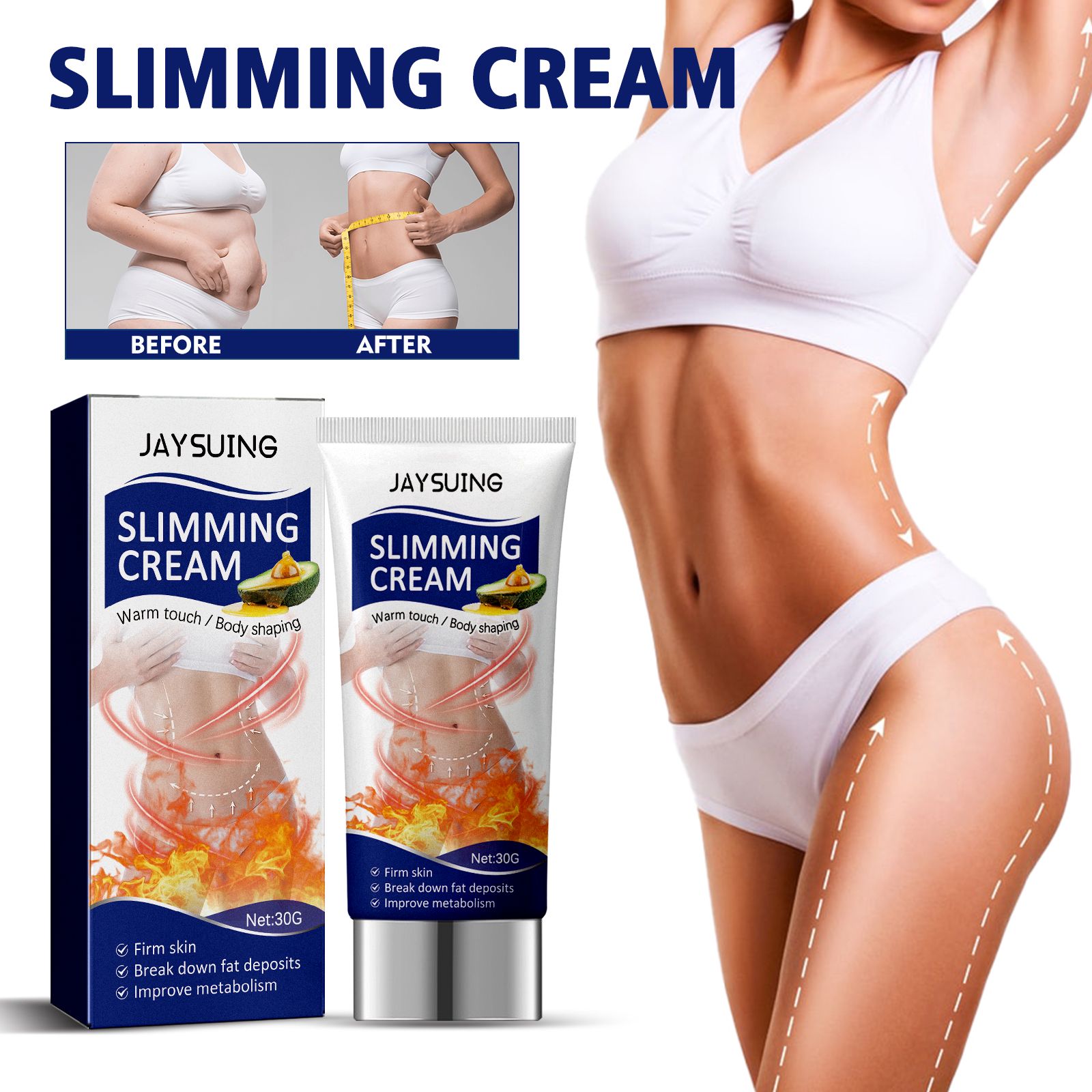 Body Firming Cream Shaping Massage For Abdomen Thighs Arms Daily Skin Care 30g
