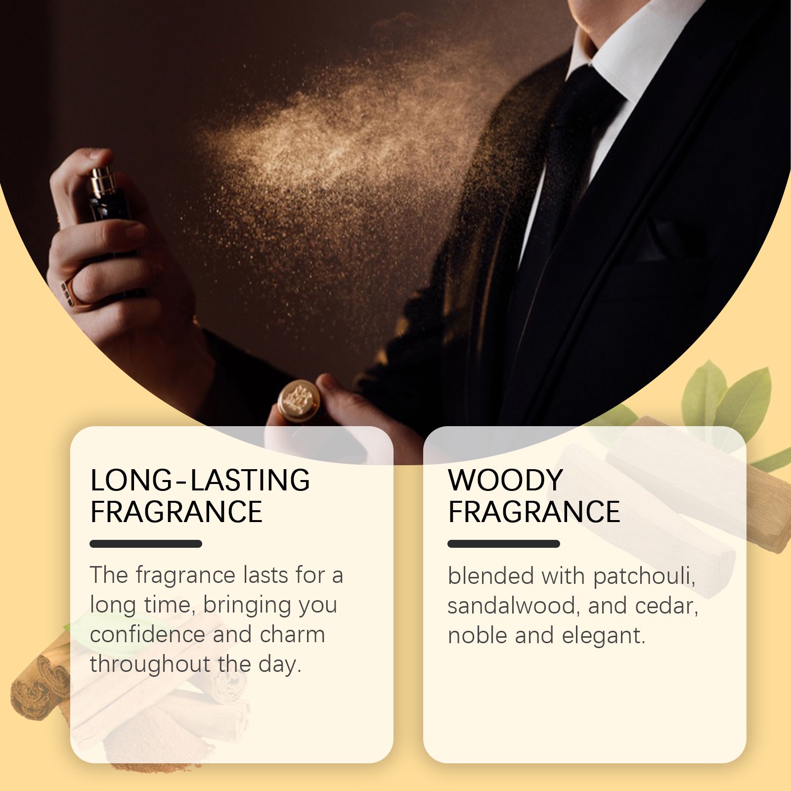 Men Perfume Long Lasting Woody Fresh Scent For Daily Wear And Gifting