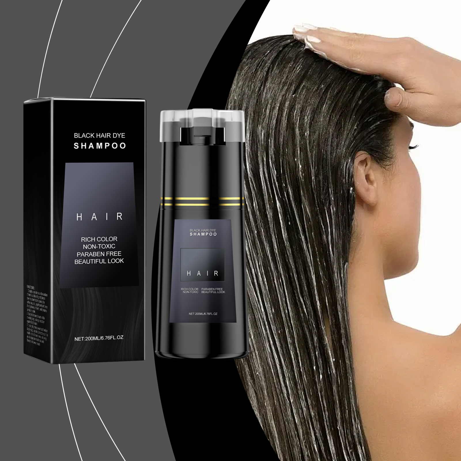 Hair Dye Shampoo Hair Instant Dye Shampoo Men Women Quick Easy Safe Hair Color Black Hair Coverage Nourish Scalp