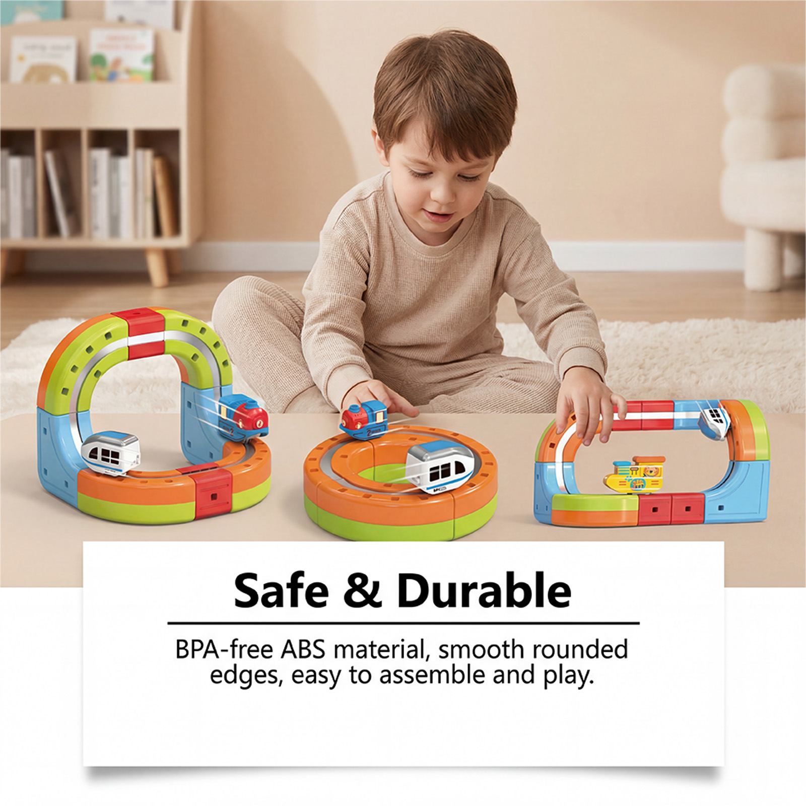 (C) Sell Well Children'S Anti-Gravity Magnetic Attraction Track Train Changeable Magnetic Magic Rail Car Electric Train Toy ﻿