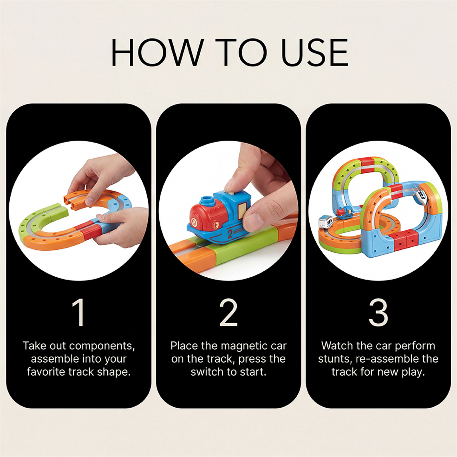 (C) Sell Well Children'S Anti-Gravity Magnetic Attraction Track Train Changeable Magnetic Magic Rail Car Electric Train Toy ﻿