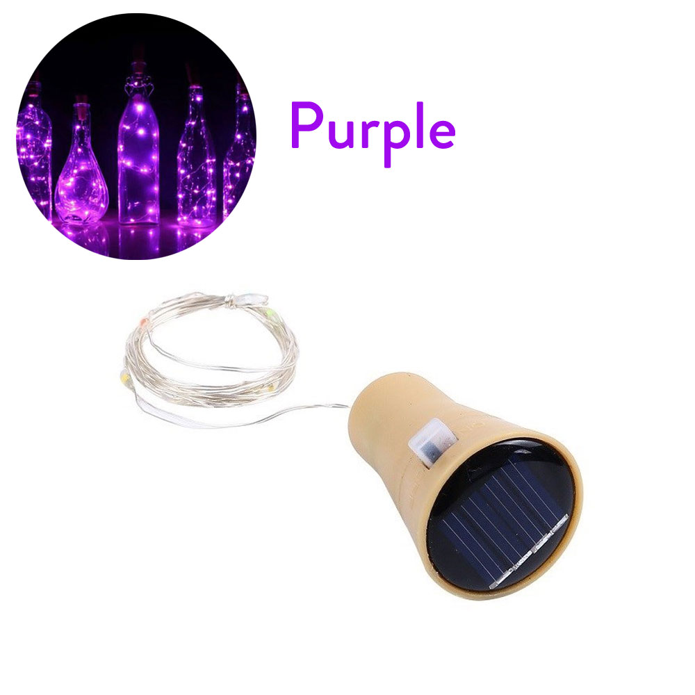 (Yellow) Solar Wine Bottle Led String Fairy Light Garland Wedding Holiday 1m 10leds Christmas Cork For christmas Copper Lights Decoration