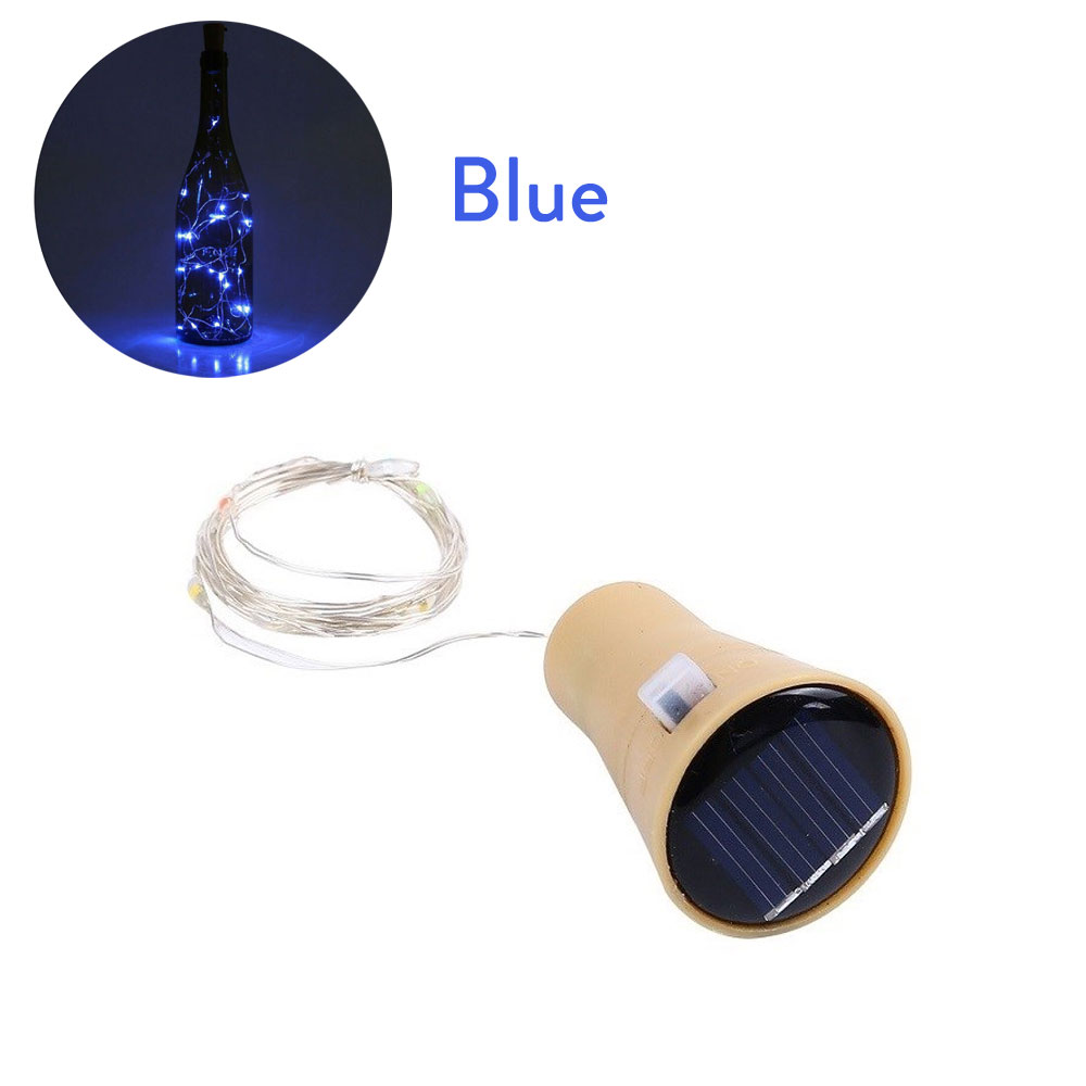 (Yellow) Solar Wine Bottle Led String Fairy Light Garland Wedding Holiday 1m 10leds Christmas Cork For christmas Copper Lights Decoration