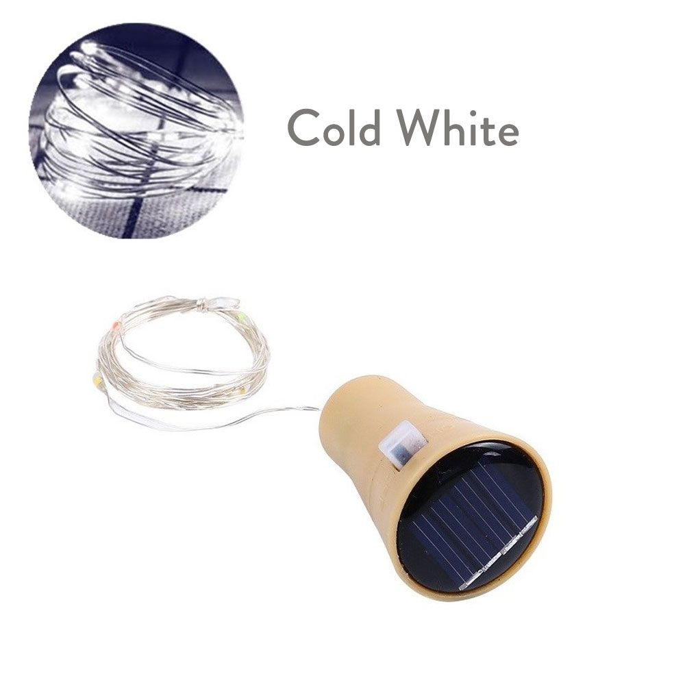 (Yellow) Solar Wine Bottle Led String Fairy Light Garland Wedding Holiday 1m 10leds Christmas Cork For christmas Copper Lights Decoration