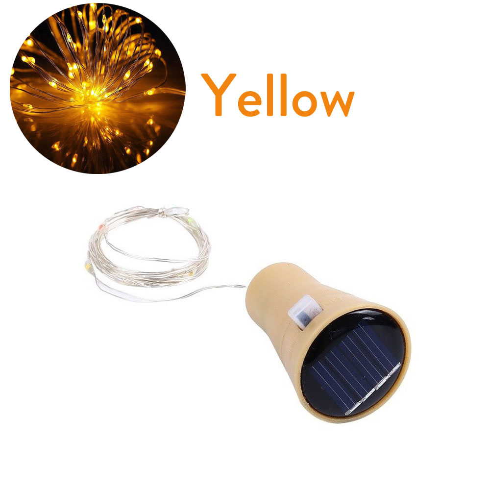 Solar Wine Bottle Led String Fairy Light Garland Wedding Holiday 1m 10leds Christmas Cork For christmas Copper Lights Decoration