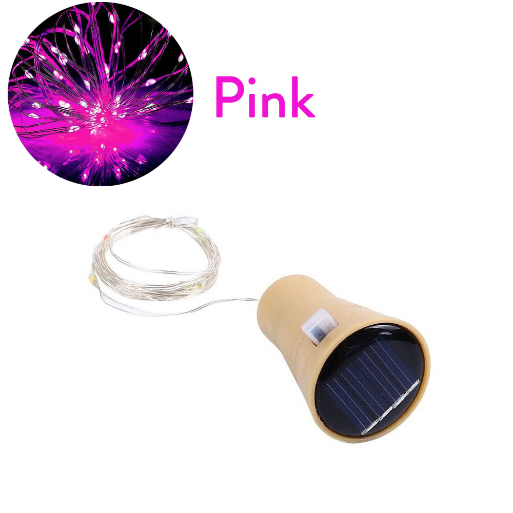 (Yellow) Solar Wine Bottle Led String Fairy Light Garland Wedding Holiday 1m 10leds Christmas Cork For christmas Copper Lights Decoration