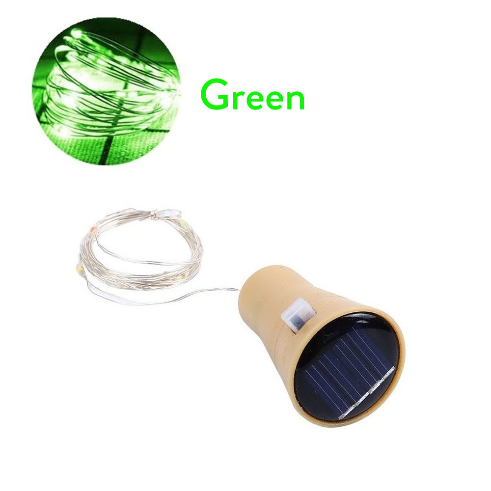 (Yellow) Solar Wine Bottle Led String Fairy Light Garland Wedding Holiday 1m 10leds Christmas Cork For christmas Copper Lights Decoration