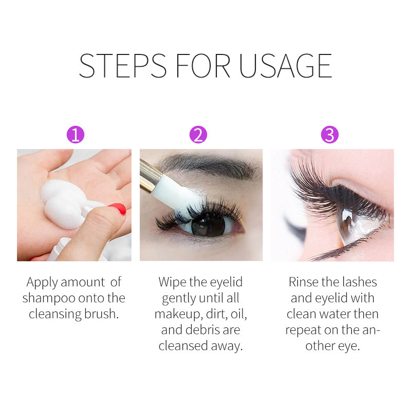 Eyelash Shampoo Gentle Oil Remover Cleansing Solution for Lash and Eye Area Daily Home Care Clear 50ml