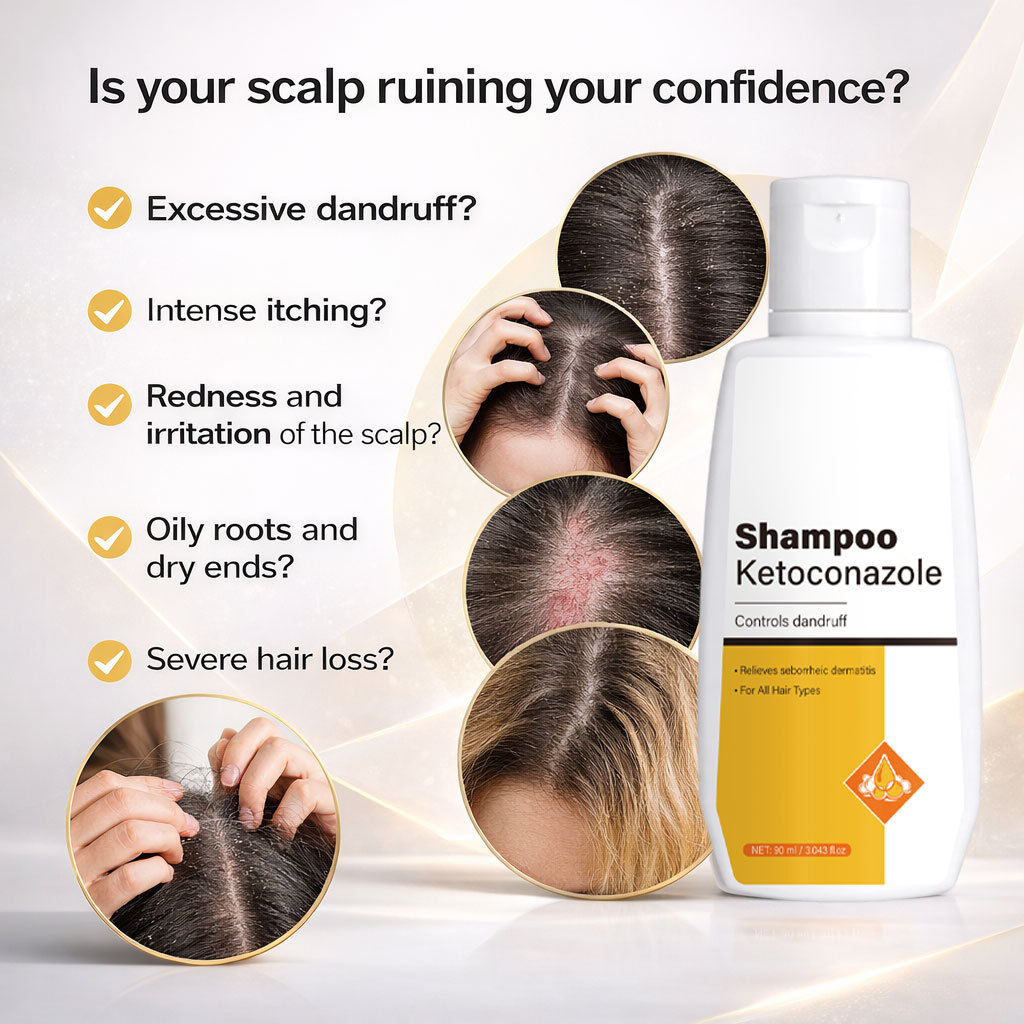 Ketoconazole Shampoo Anti Dandruff Scalp Treatment for Daily Hair Care Home Use 90ml