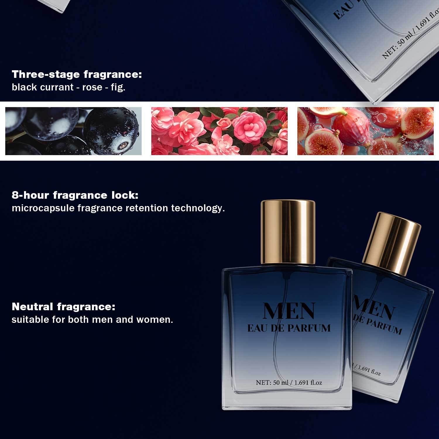 Men Eau De Toilette Spray Long Lasting Fresh Scent For Daily Wear And Evening Out 50ml