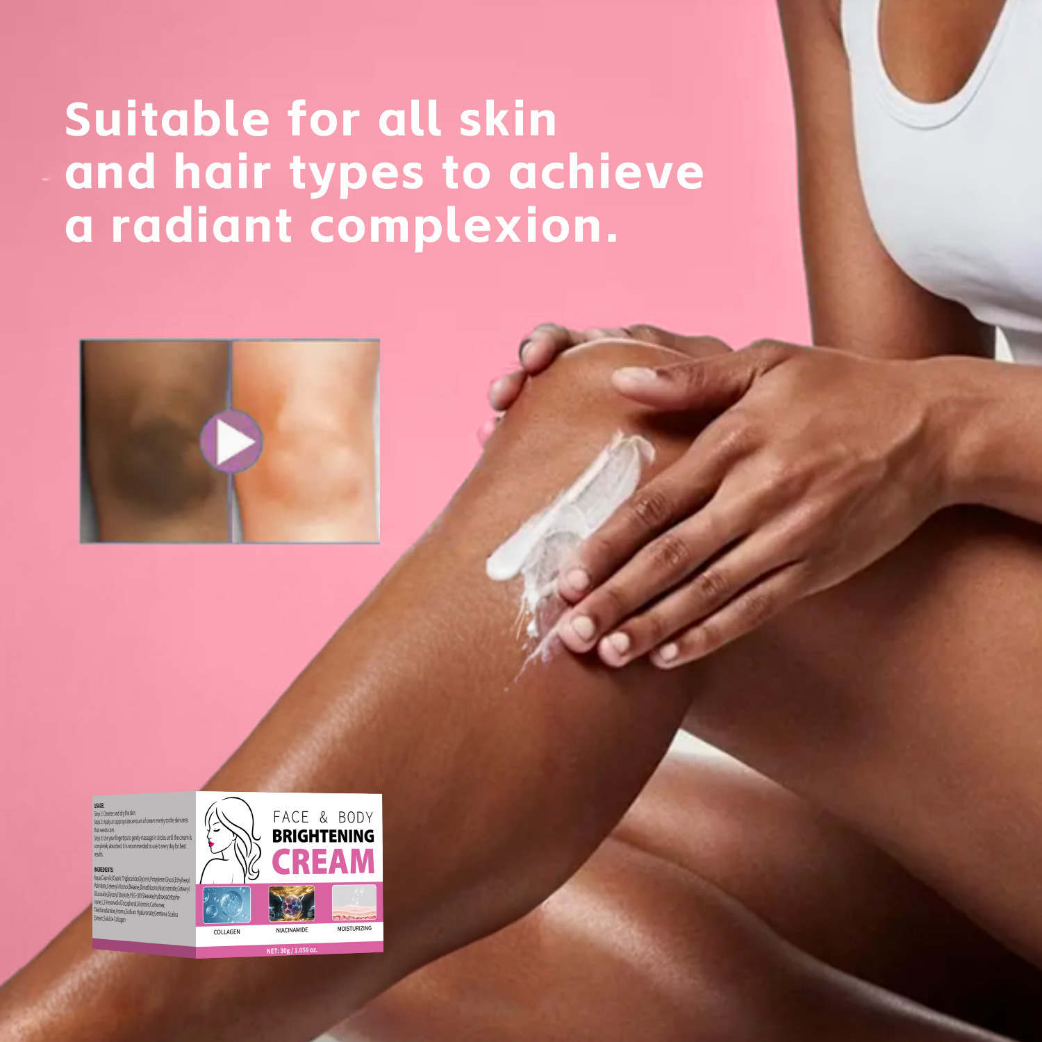 Brightening Cream Skin Brightening Dark Spot Fading For Dull Uneven Skin Daily Face Moisturizer 30g