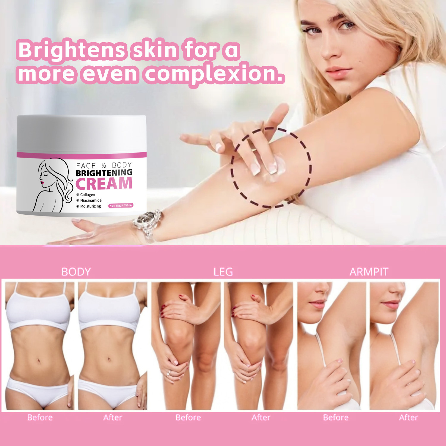 Brightening Cream Skin Brightening Dark Spot Fading For Dull Uneven Skin Daily Face Moisturizer 30g
