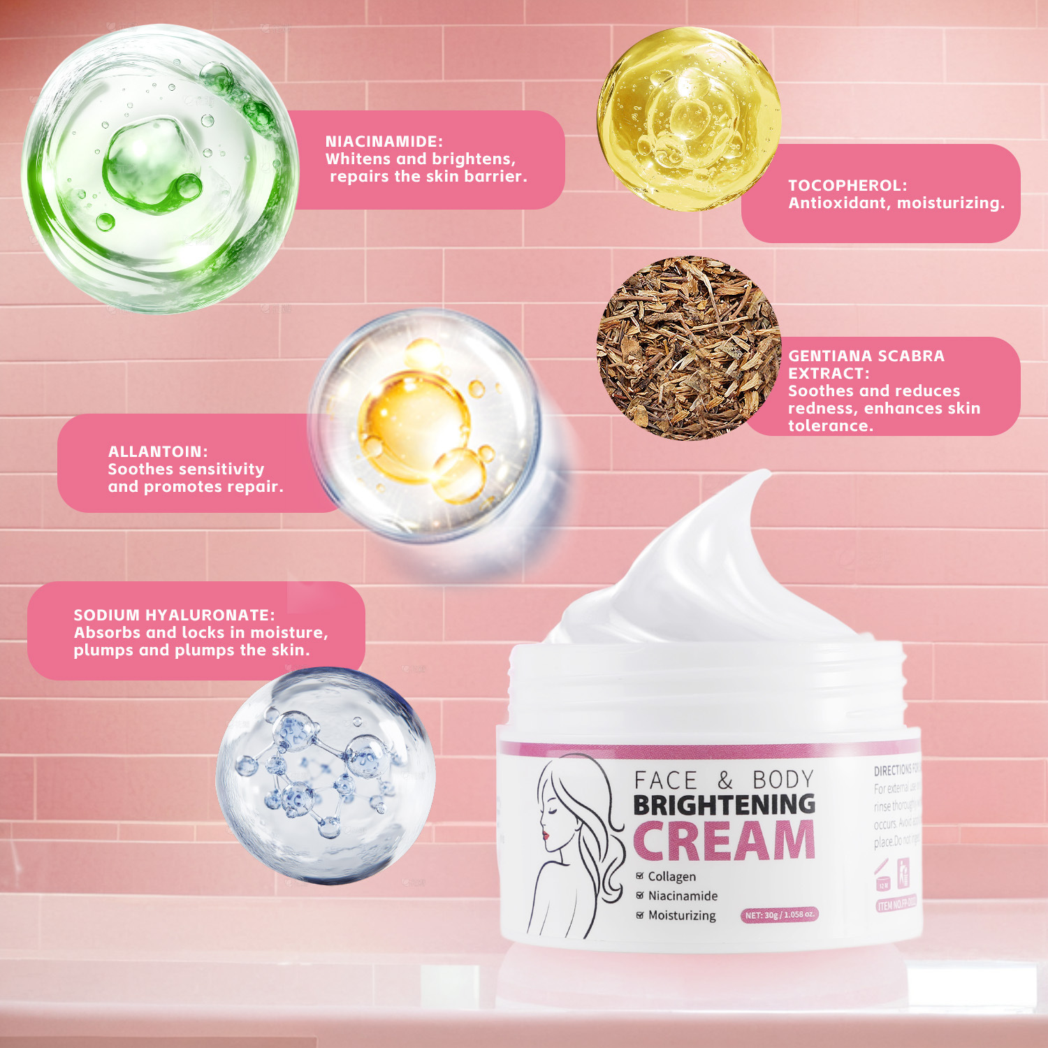 Brightening Cream Skin Brightening Dark Spot Fading For Dull Uneven Skin Daily Face Moisturizer 30g