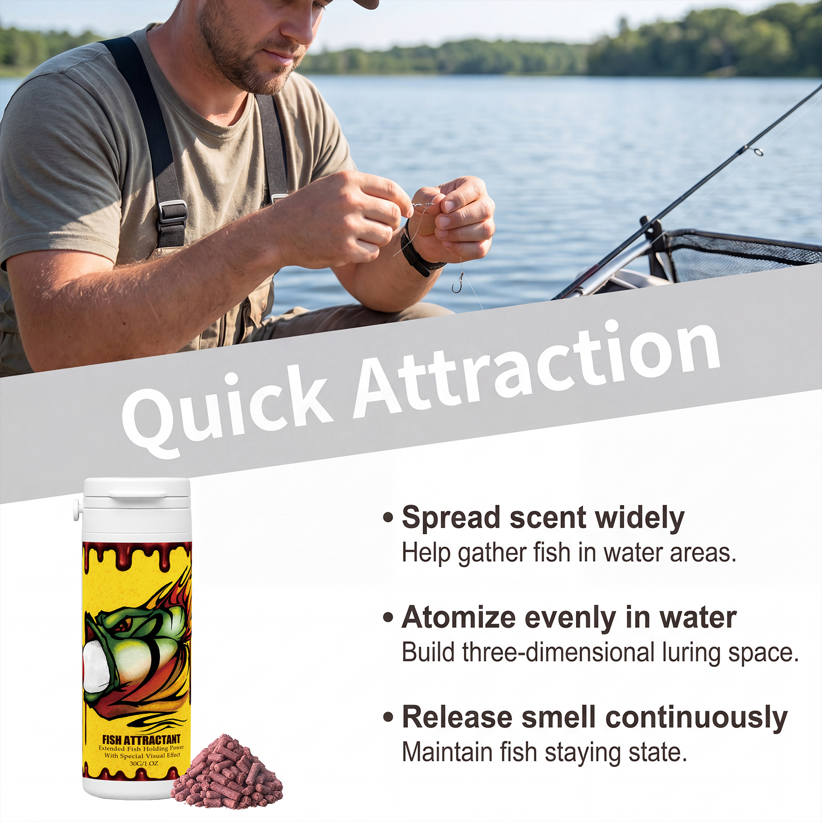 Fish Attractant Daily Convenient Feeding Bait Lure Freshwater Wild Fishing Reservoir River Angling Additive Feed Temptation Substance