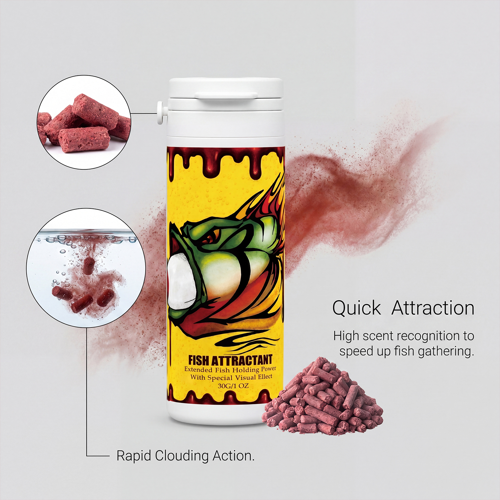 Fish Attractant Daily Convenient Feeding Bait Lure Freshwater Wild Fishing Reservoir River Angling Additive Feed Temptation Substance