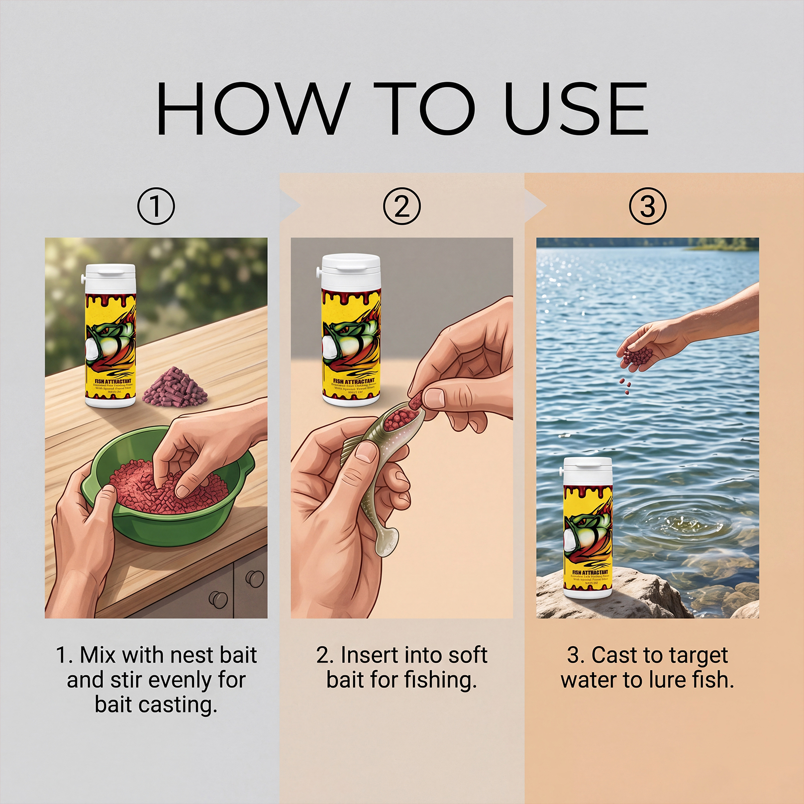 Fish Attractant Daily Convenient Feeding Bait Lure Freshwater Wild Fishing Reservoir River Angling Additive Feed Temptation Substance