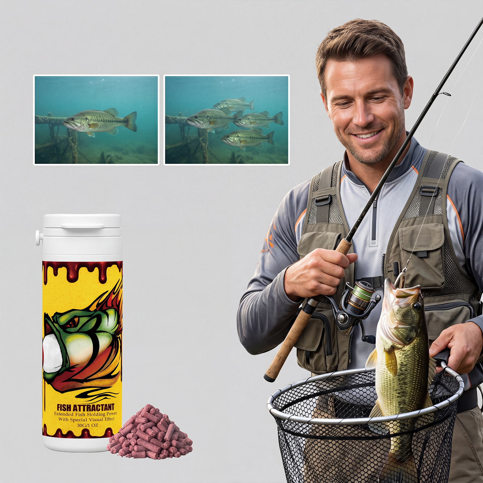 Fish Attractant Daily Convenient Feeding Bait Lure Freshwater Wild Fishing Reservoir River Angling Additive Feed Temptation Substance