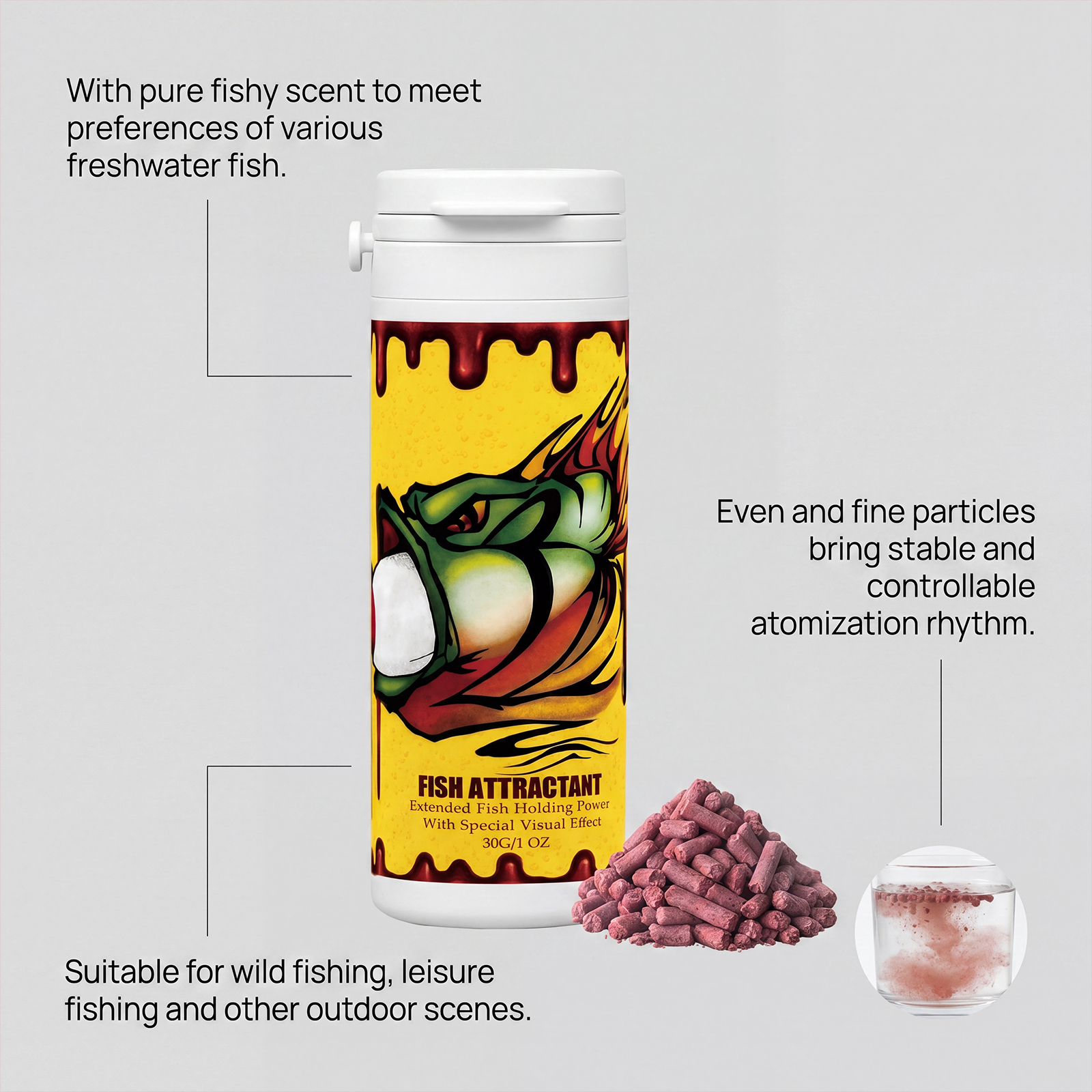 Fish Attractant Daily Convenient Feeding Bait Lure Freshwater Wild Fishing Reservoir River Angling Additive Feed Temptation Substance