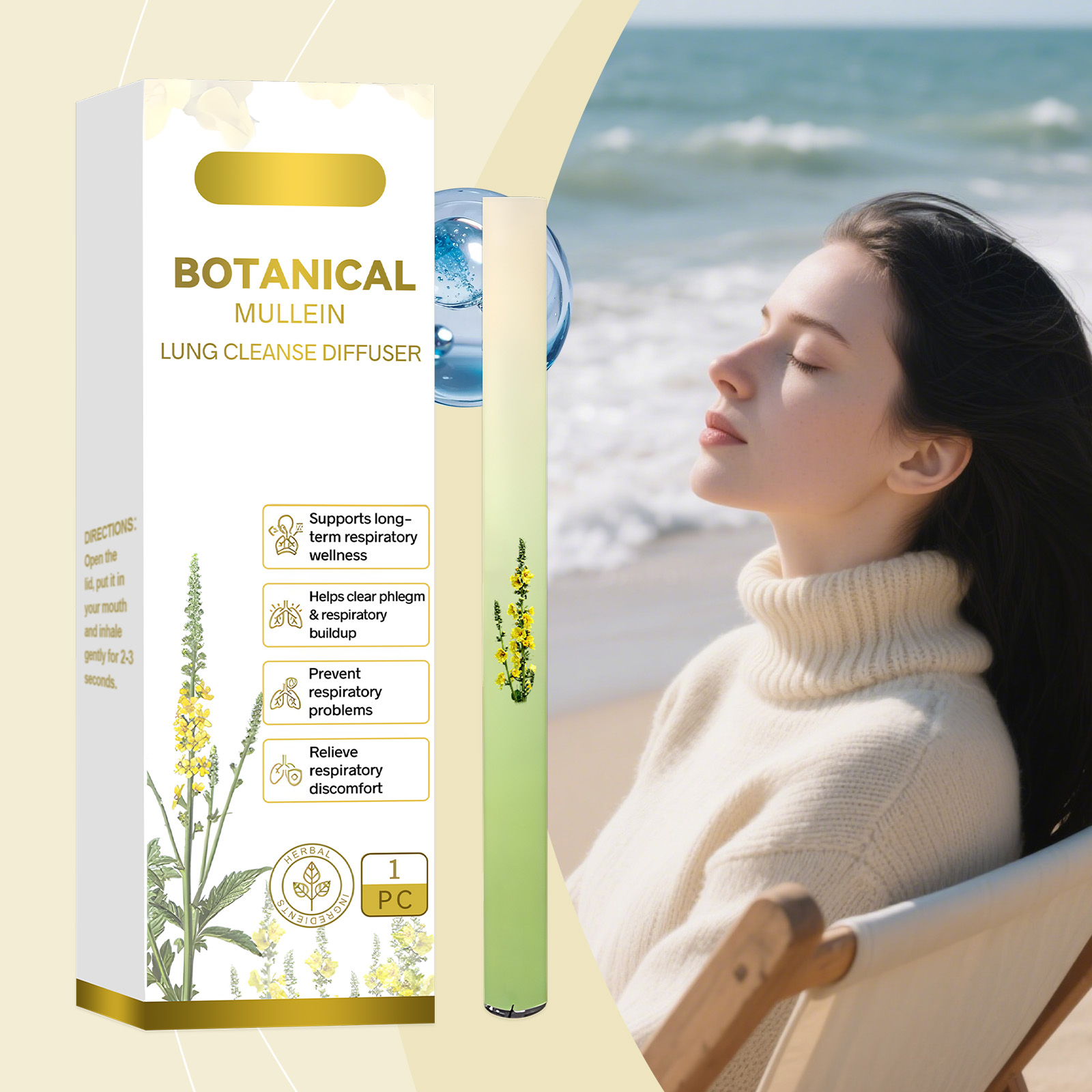 Herbal Fresh Breathing Stick Mild Natural Ingredients Nourish Body Portable Massage Care For Daily Personal Carry Use