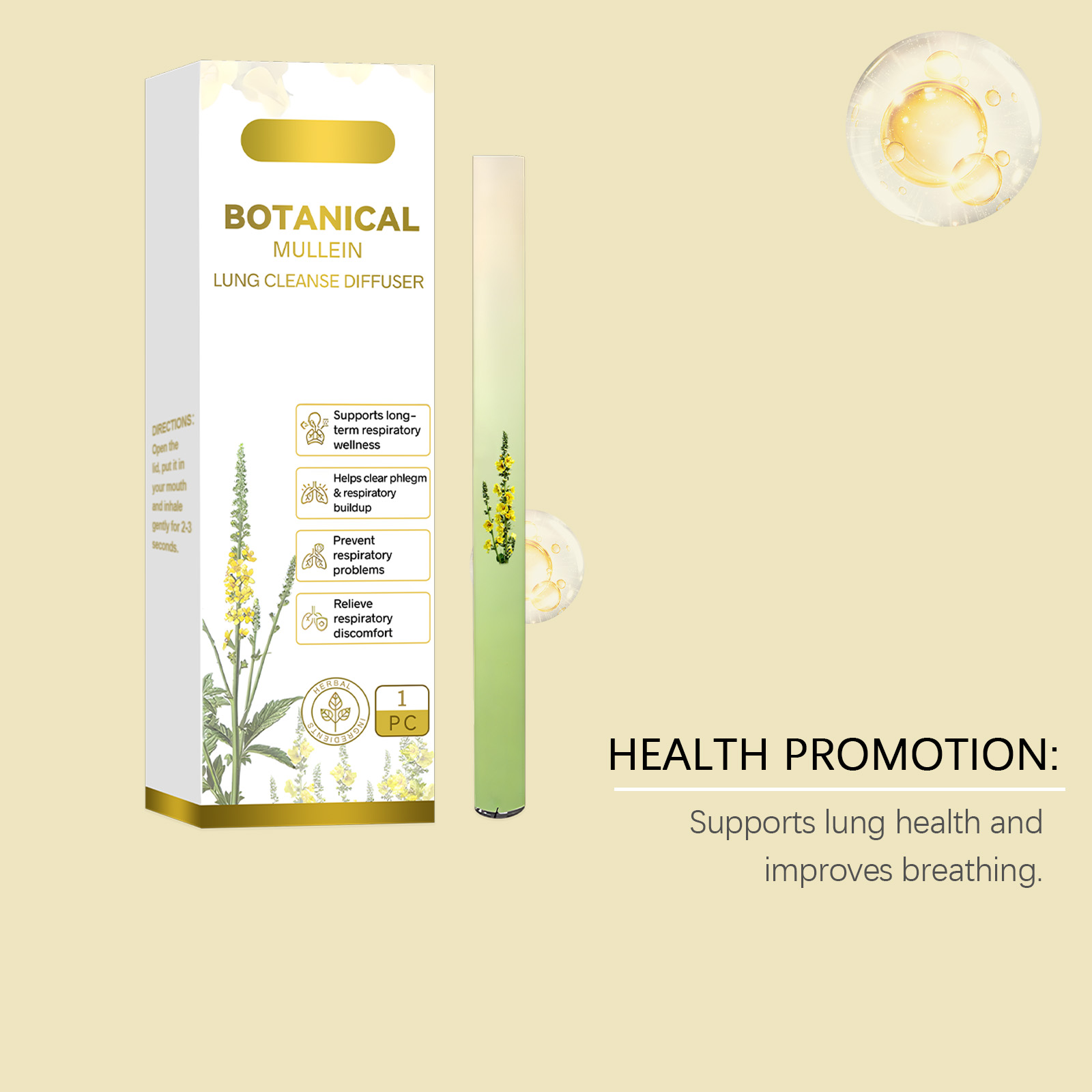 Herbal Fresh Breathing Stick Mild Natural Ingredients Nourish Body Portable Massage Care For Daily Personal Carry Use
