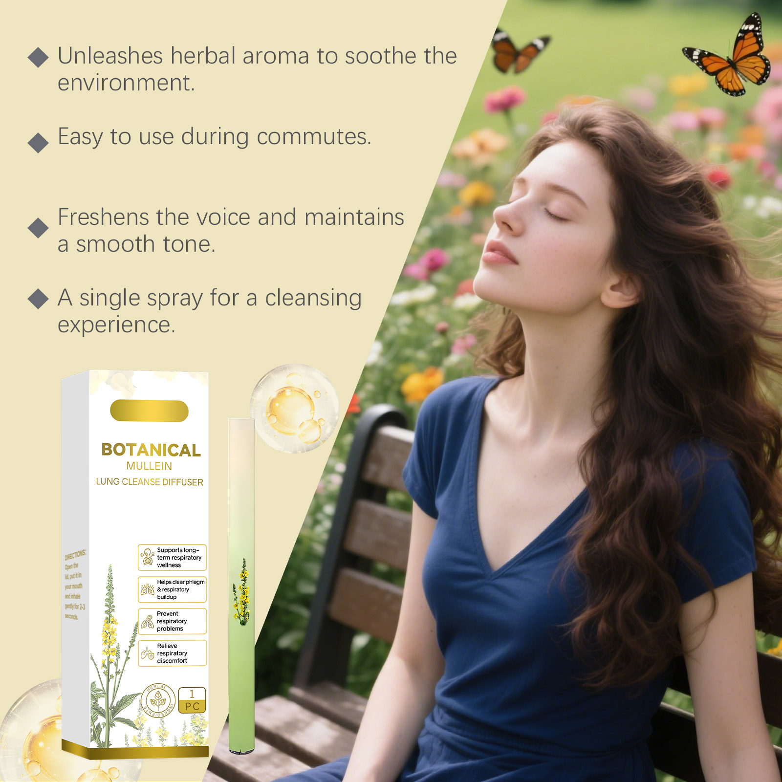 Herbal Fresh Breathing Stick Mild Natural Ingredients Nourish Body Portable Massage Care For Daily Personal Carry Use