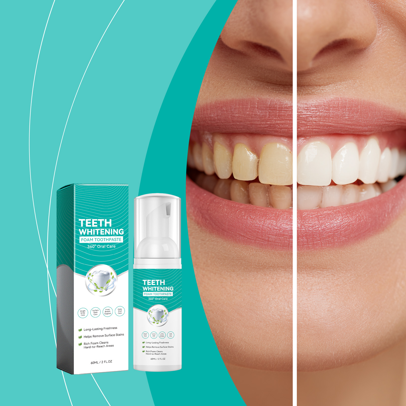 Press Foam Toothpaste Portable Rich Bubbles Mild Clean Yellow Remove Bright Teeth Fresh Breath Carry Short Trip Use
