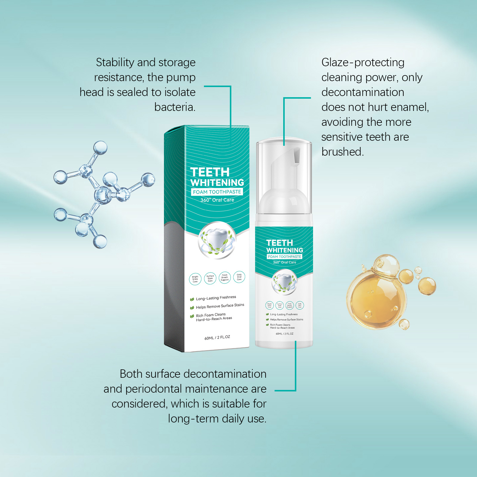 Press Foam Toothpaste Portable Rich Bubbles Mild Clean Yellow Remove Bright Teeth Fresh Breath Carry Short Trip Use