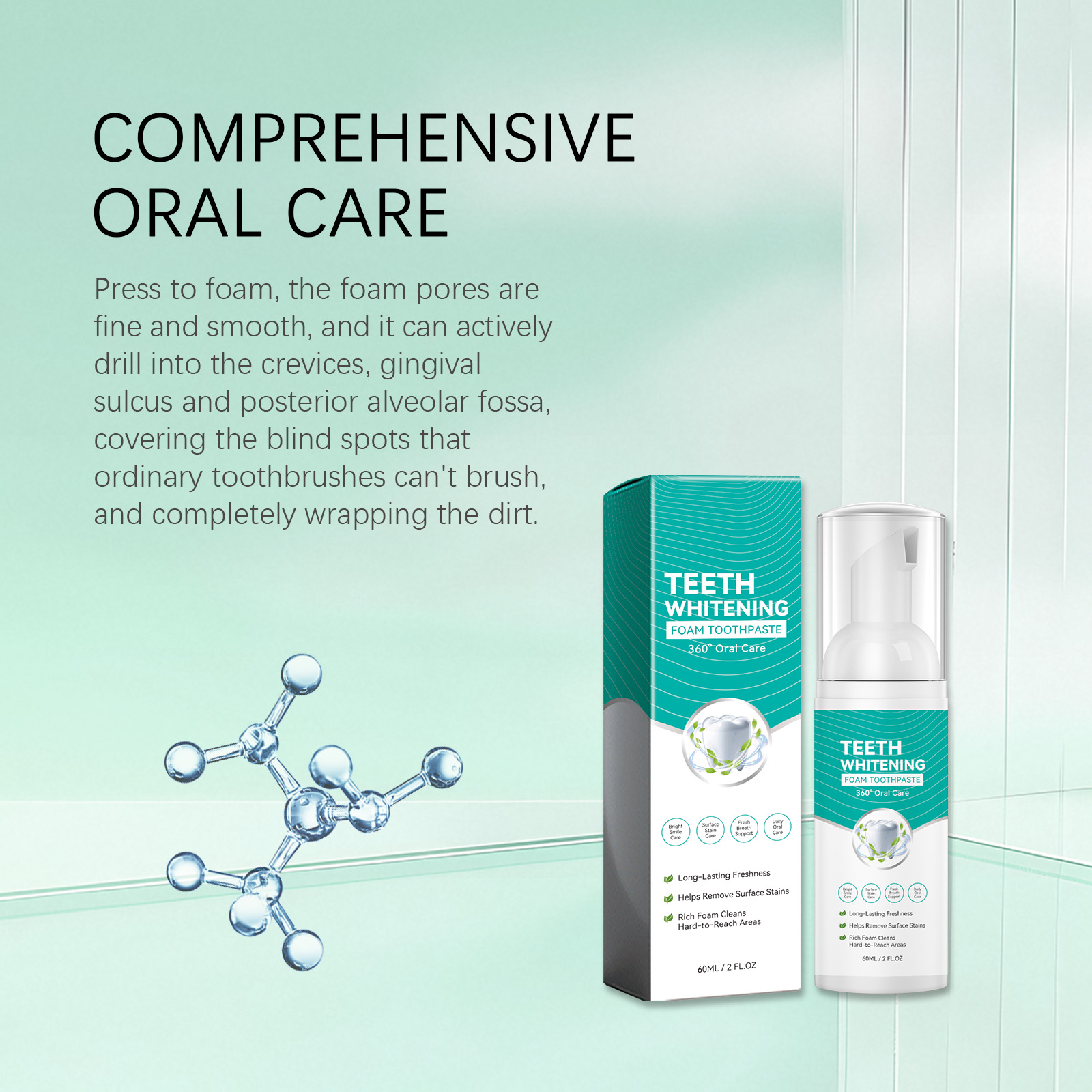 Press Foam Toothpaste Portable Rich Bubbles Mild Clean Yellow Remove Bright Teeth Fresh Breath Carry Short Trip Use