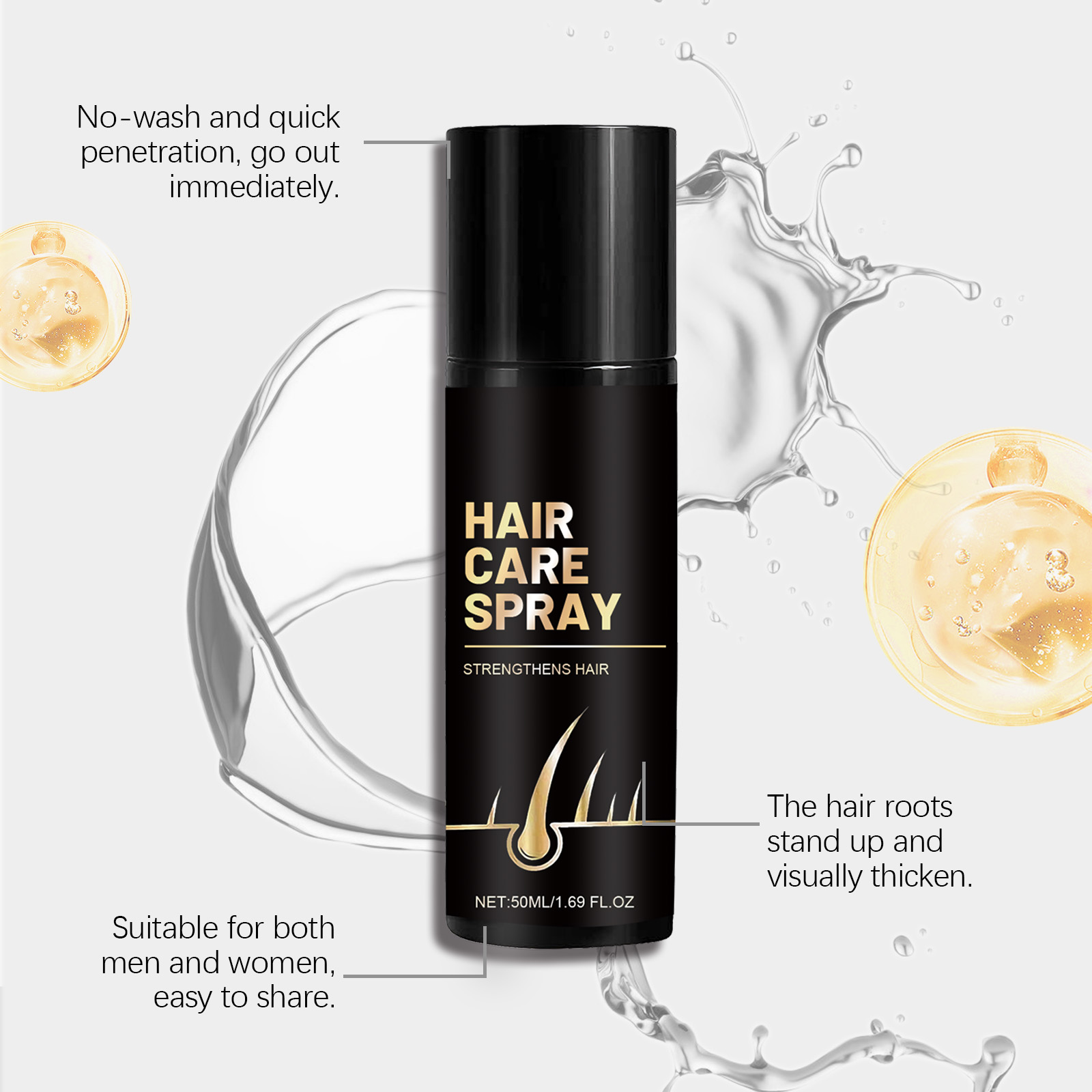 Moisturizing Hydrating Hair Care Spray Mild Nourishing Soft Smooth Protect Scalp Hair Tip Daily Maintenance