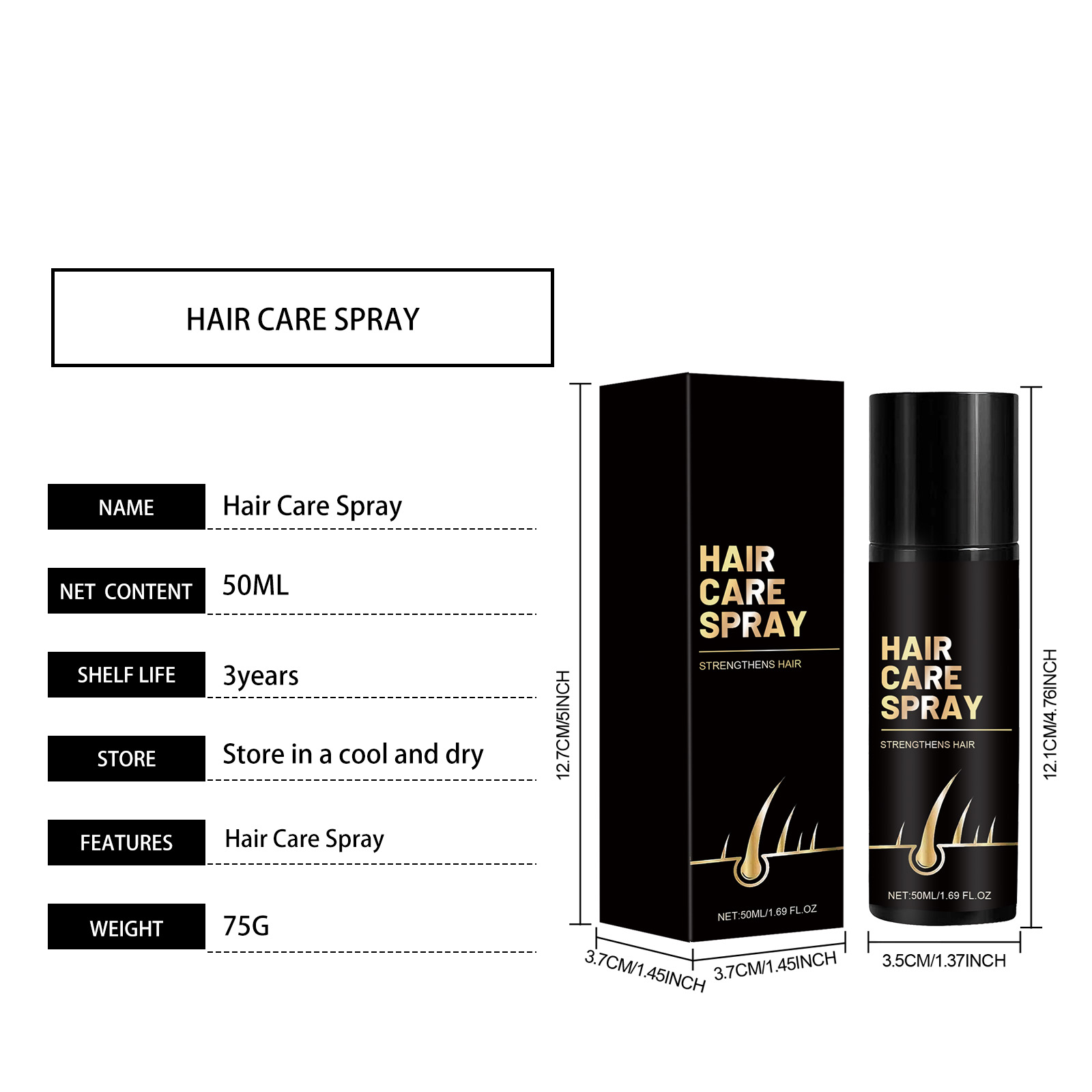 Moisturizing Hydrating Hair Care Spray Mild Nourishing Soft Smooth Protect Scalp Hair Tip Daily Maintenance