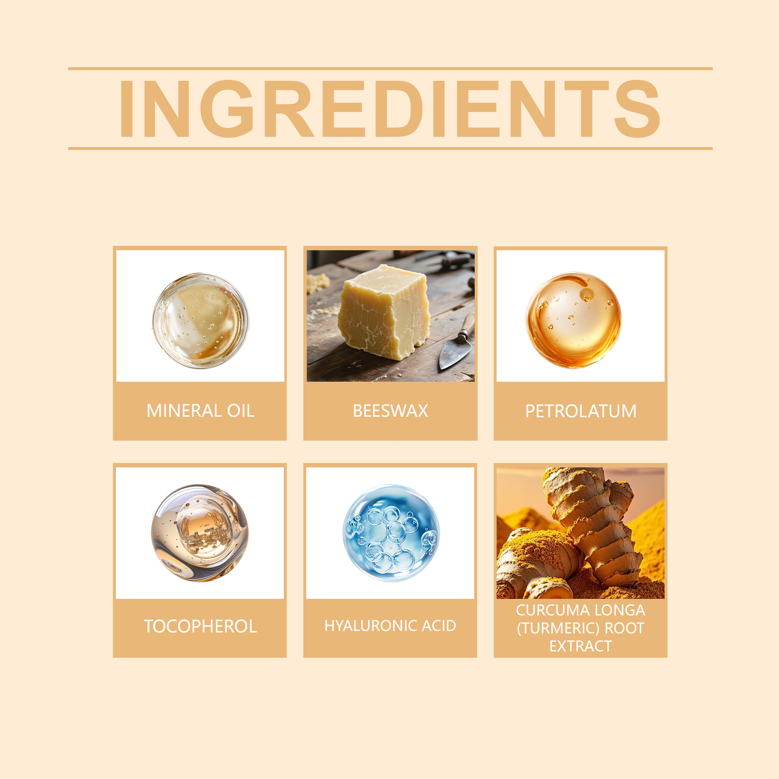 Turmeric Lip Balm Mild Ingredients Moisturize Hydrate Nourish Plump Smooth Repair Care For Lip Skin Gentle Daily Use