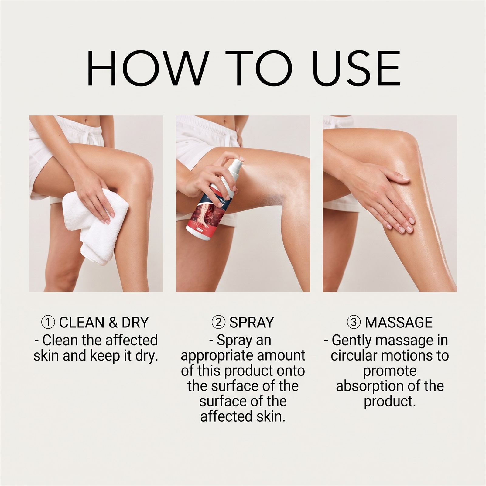 Leg Care Spray Daily Light Comfortable Moist Refreshing Non Sticky Easy Smooth Apply Skin