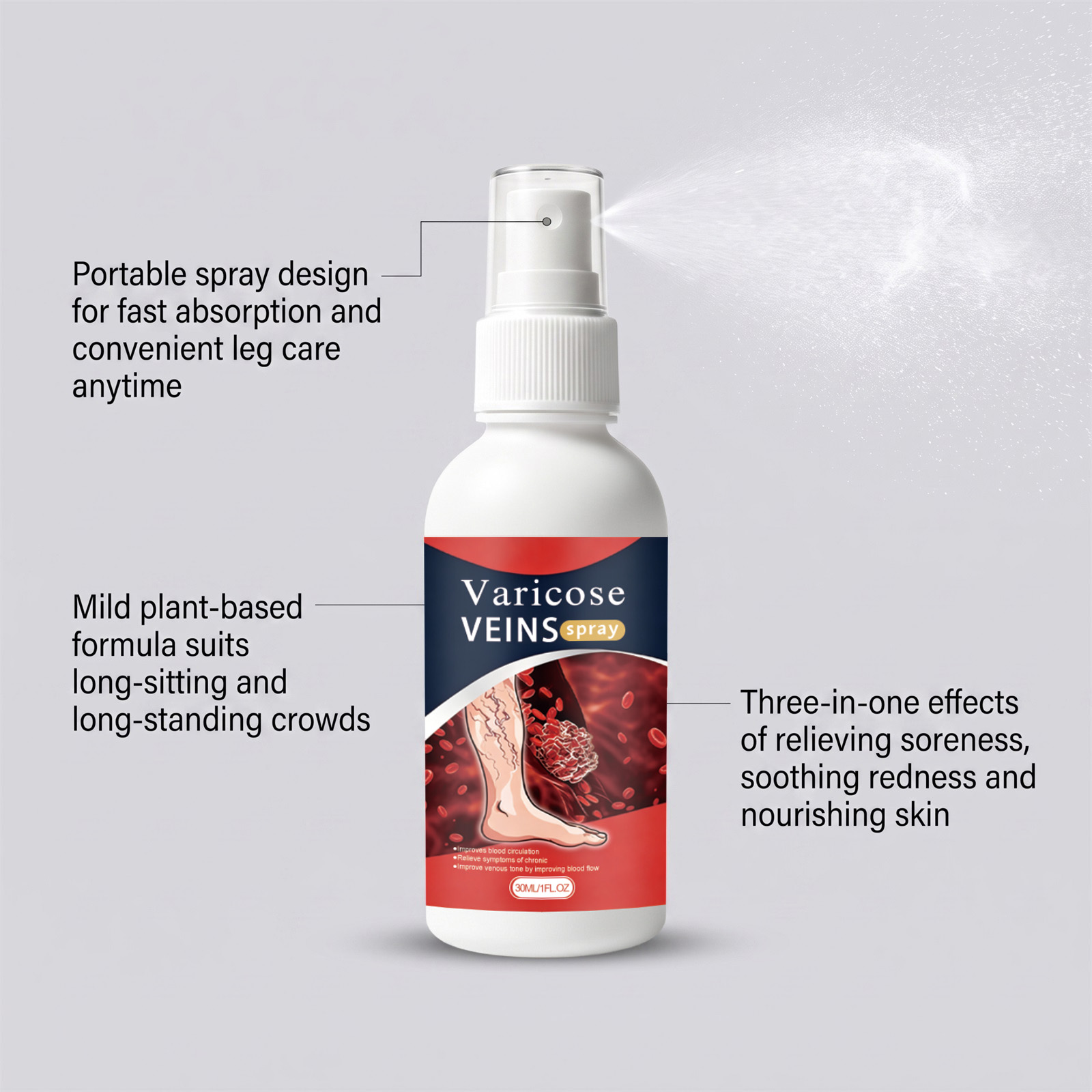 Leg Care Spray Daily Light Comfortable Moist Refreshing Non Sticky Easy Smooth Apply Skin