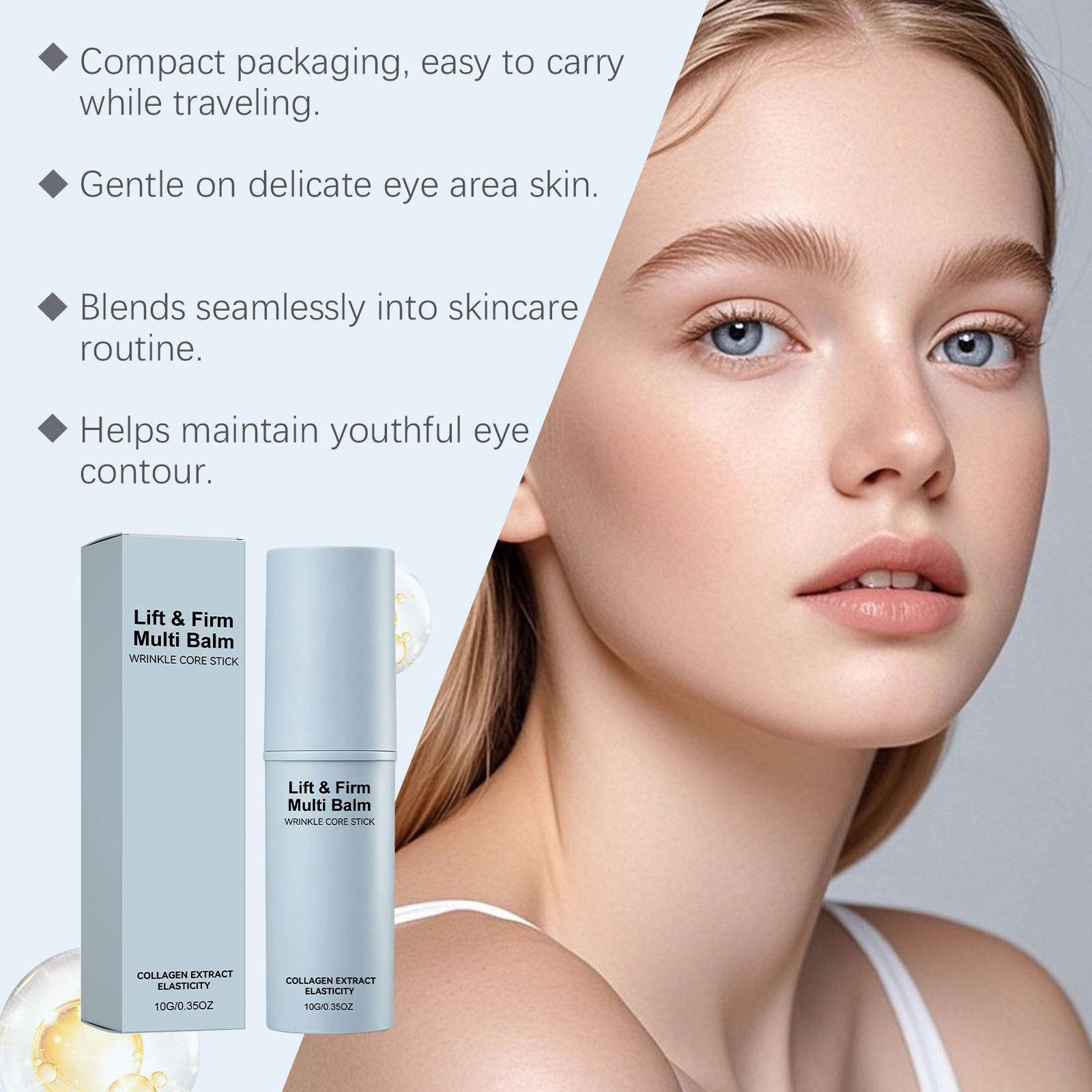 Multi Effect Eye Cream Stick Mild Moisturizing Light Texture Easy Smear Daily Convenient Skin Care For Eye Area