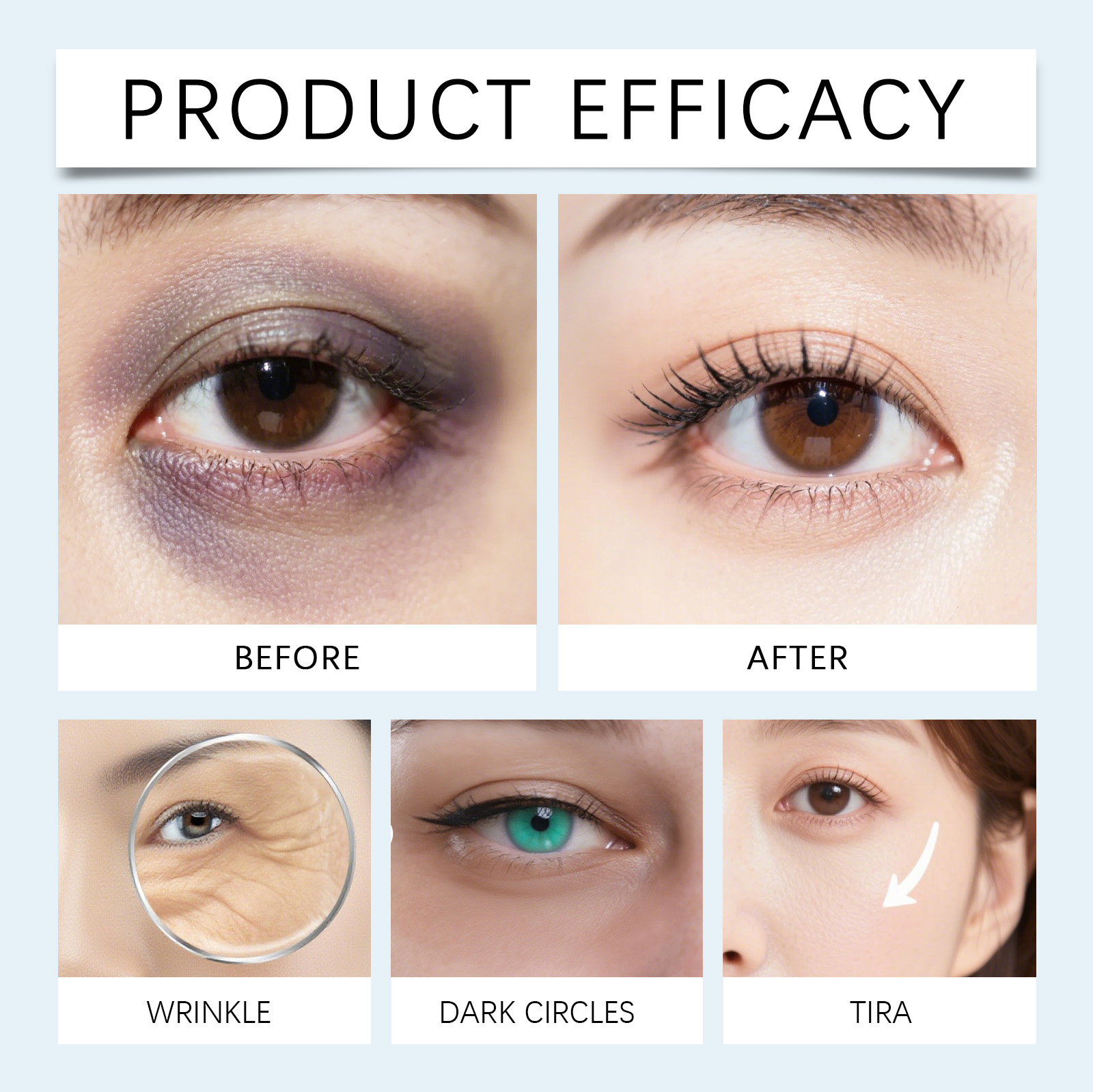 Multi Effect Eye Cream Stick Mild Moisturizing Light Texture Easy Smear Daily Convenient Skin Care For Eye Area